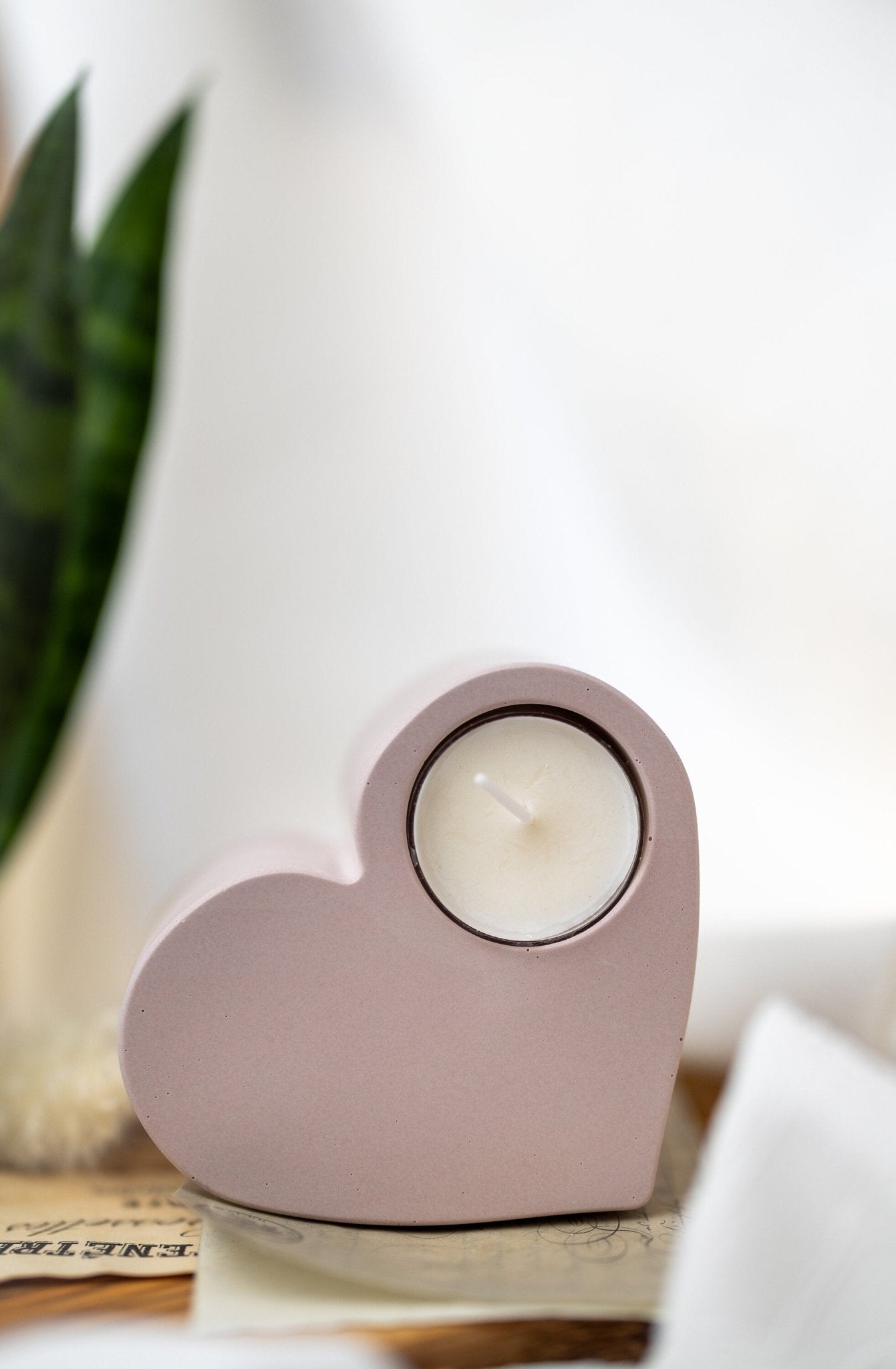 Heart Shape Candle Holders Mother's Day Gift Heart Ornament Large Concrete Hearts,Unique Candle Holder