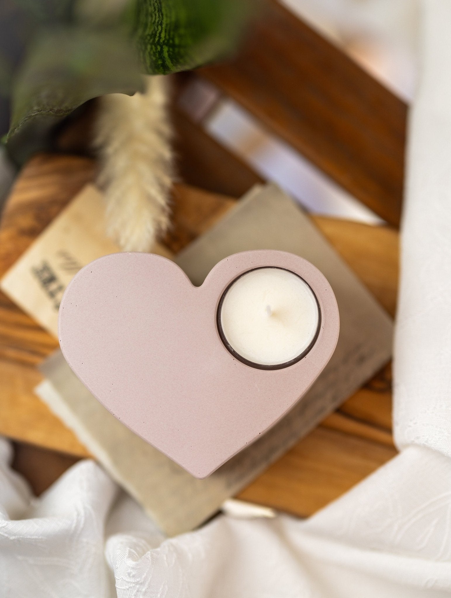 Heart Shape Candle Holders Mother's Day Gift Heart Ornament Large Concrete Hearts,Unique Candle Holder