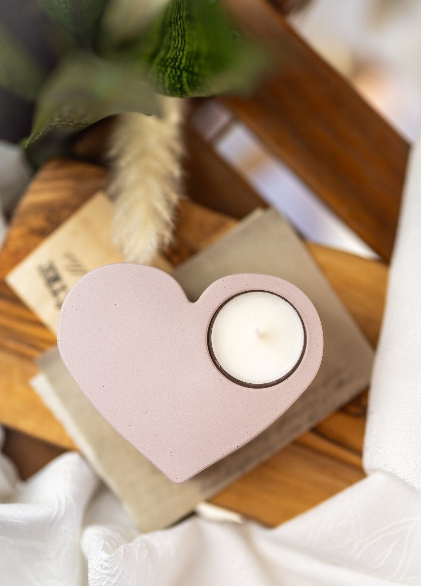 Heart Shape Candle Holders Mother's Day Gift Heart Ornament Large Concrete Hearts,Unique Candle Holder