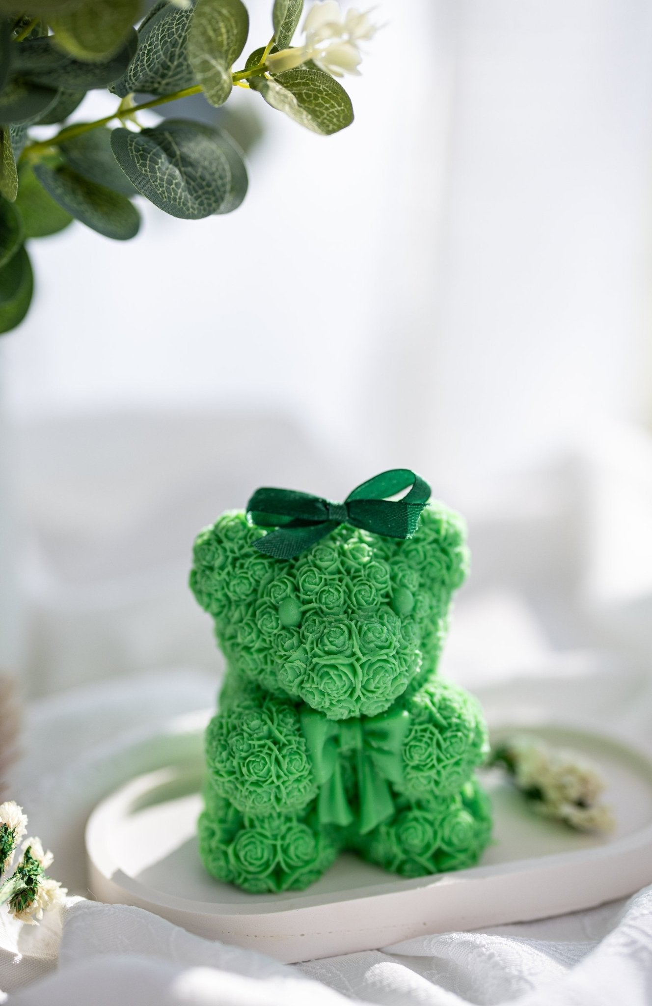 Rose Teddy Bear Candles, Rose Candles, Home Decor, Rose Bear Candles, Perfect Gift for Bear Lover, Valentines Day, Scented