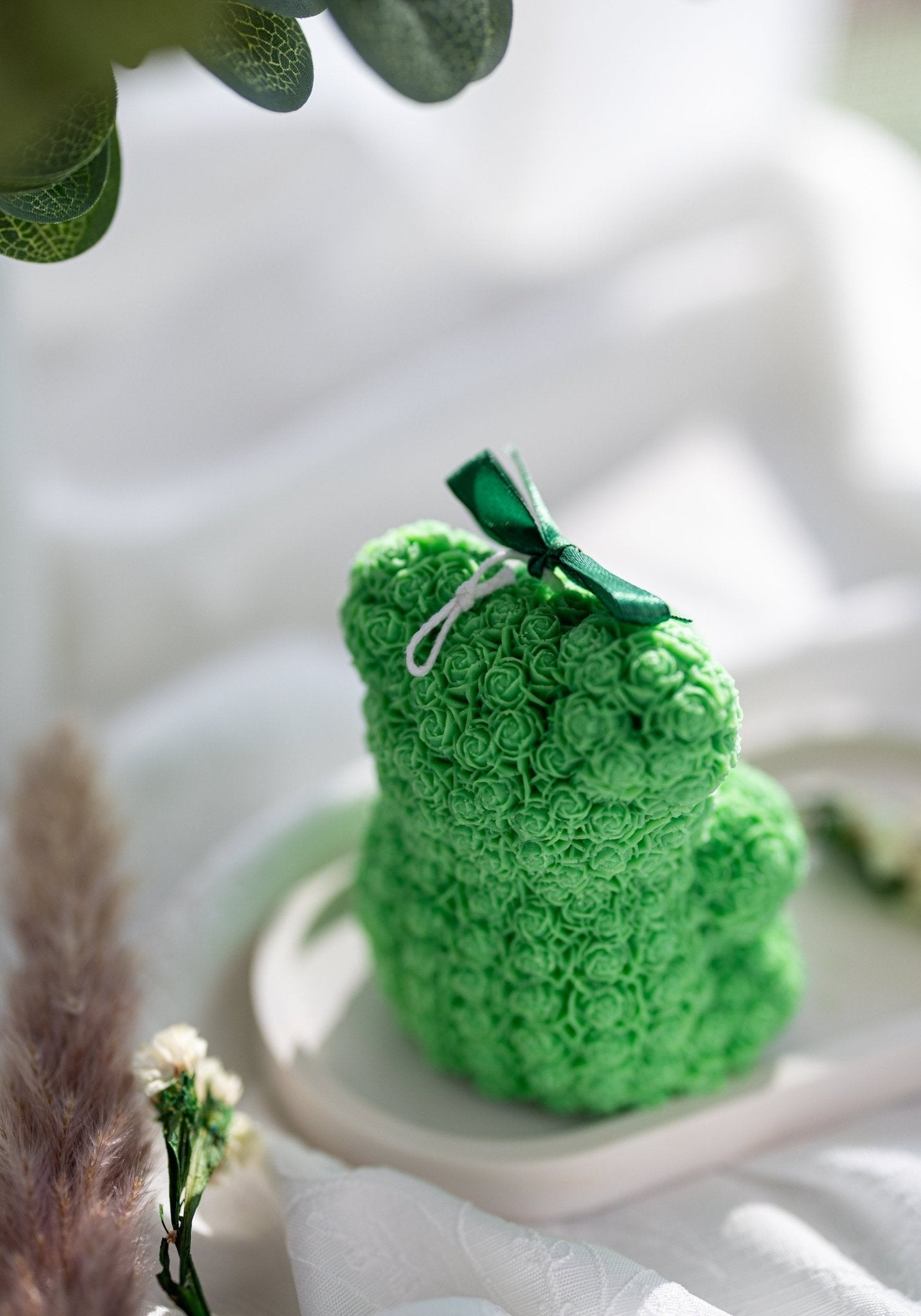 Rose Teddy Bear Candles, Rose Candles, Home Decor, Rose Bear Candles, Perfect Gift for Bear Lover, Valentines Day, Scented