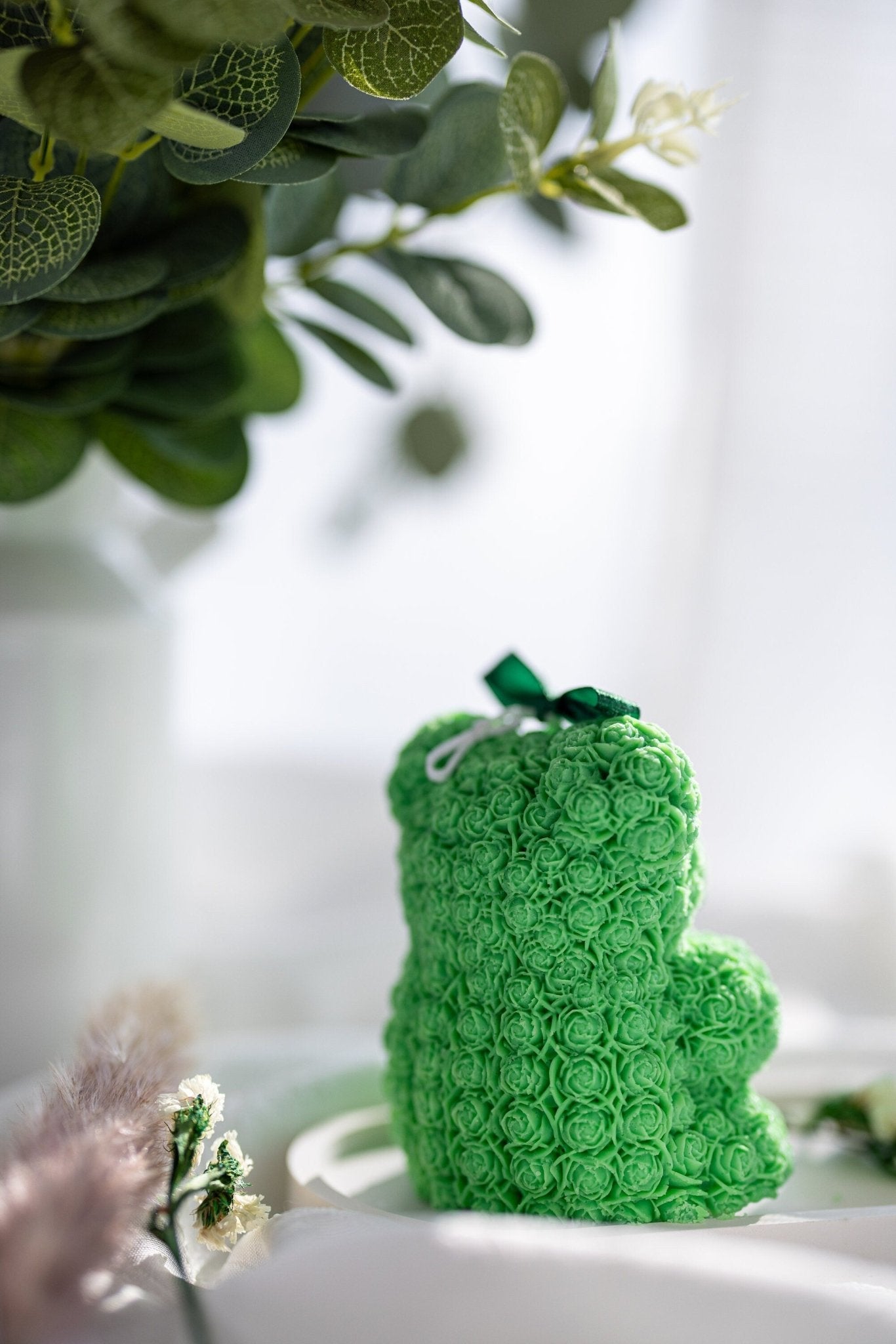 Rose Teddy Bear Candles, Rose Candles, Home Decor, Rose Bear Candles, Perfect Gift for Bear Lover, Valentines Day, Scented