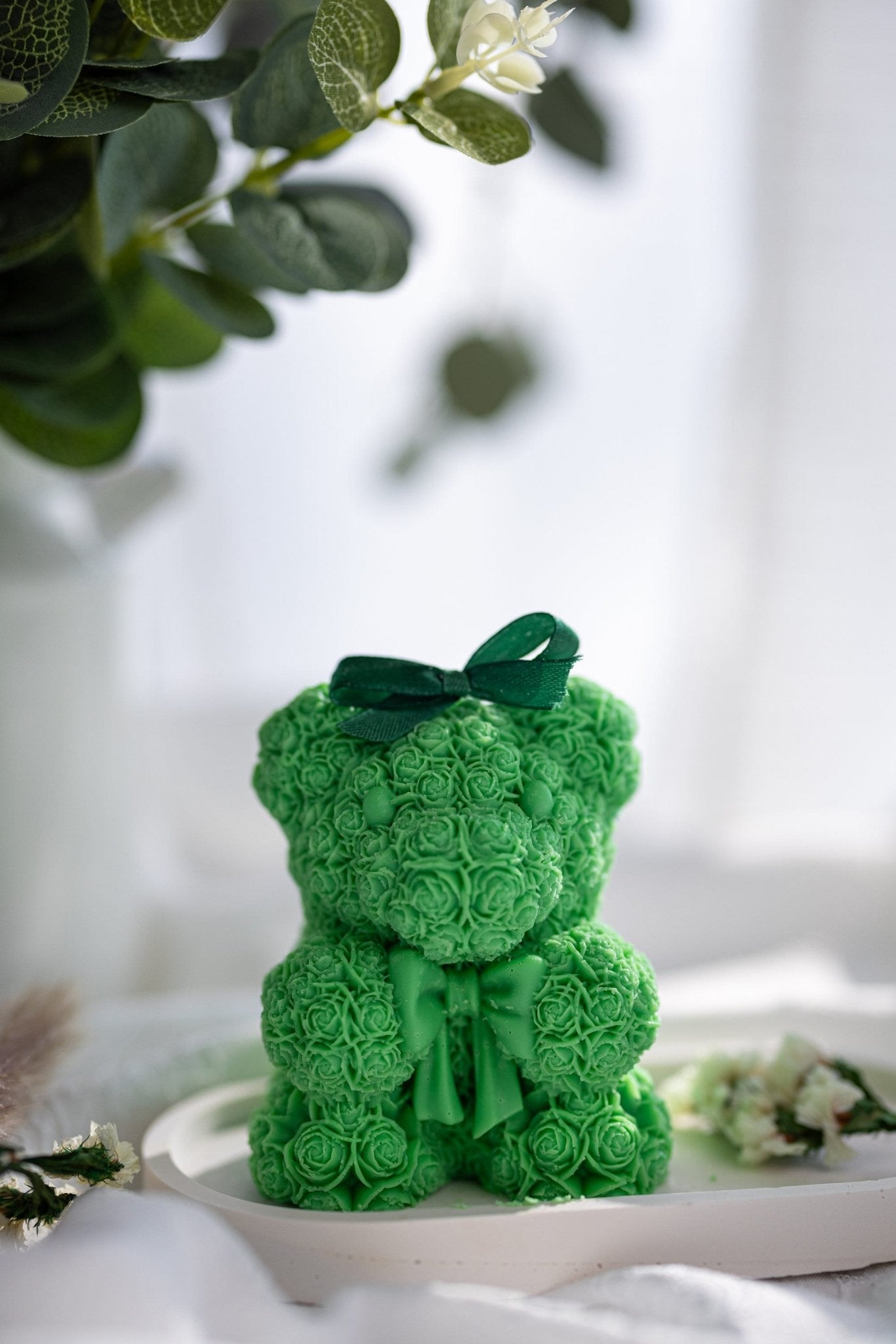 Rose Teddy Bear Candles, Rose Candles, Home Decor, Rose Bear Candles, Perfect Gift for Bear Lover, Valentines Day, Scented