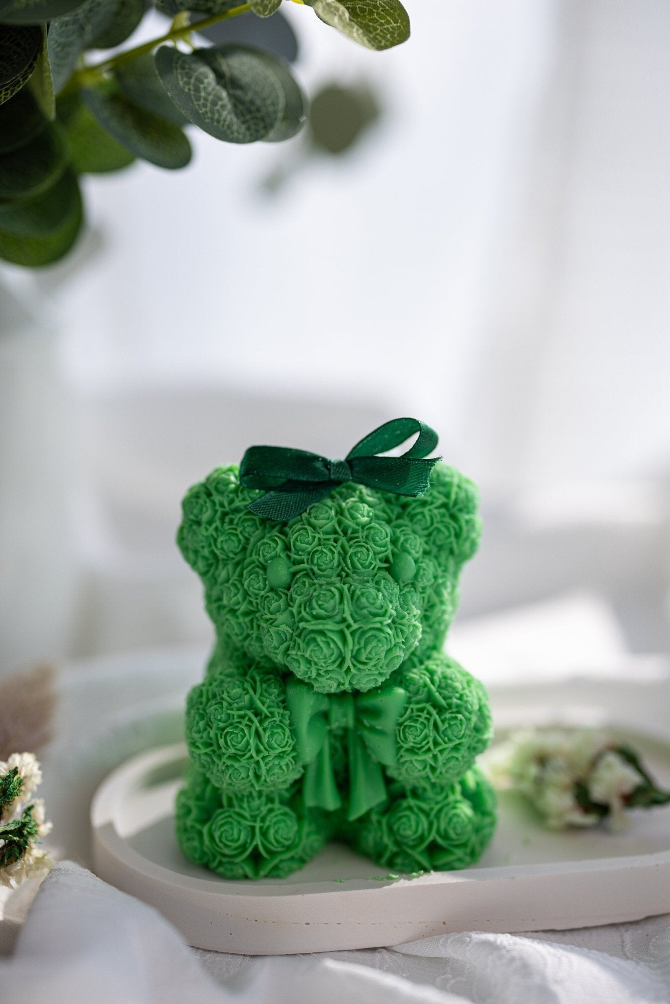 Rose Teddy Bear Candles, Rose Candles, Home Decor, Rose Bear Candles, Perfect Gift for Bear Lover, Valentines Day, Scented