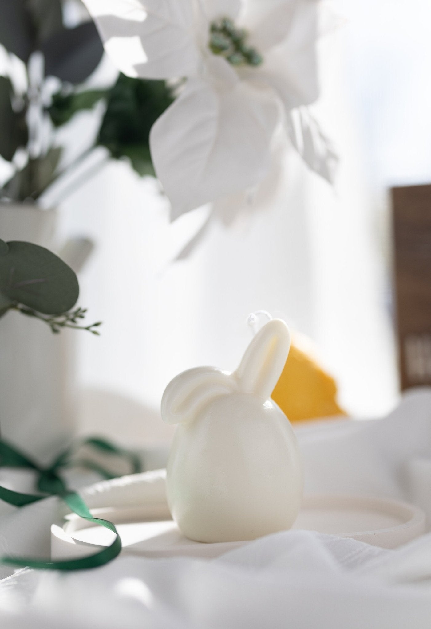 Easter Bunny Egg Candle, Floppy Ears, Easter bunny candle, Easter egg candle, Easter bunny decor, Handmade Candle, Egg Hunting