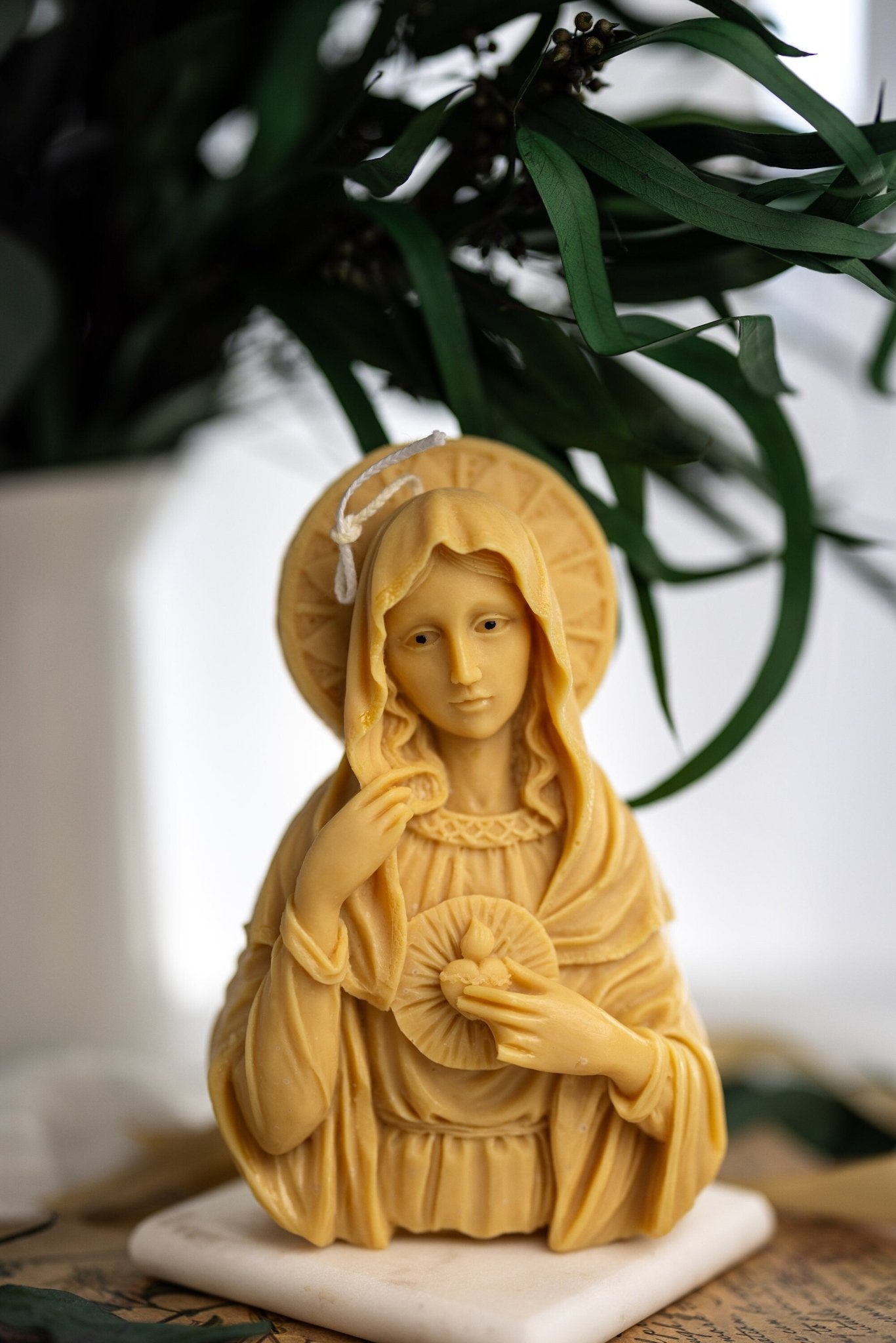 Large Virgin Mary Candle , 100% Soy Wax , 6in Candle