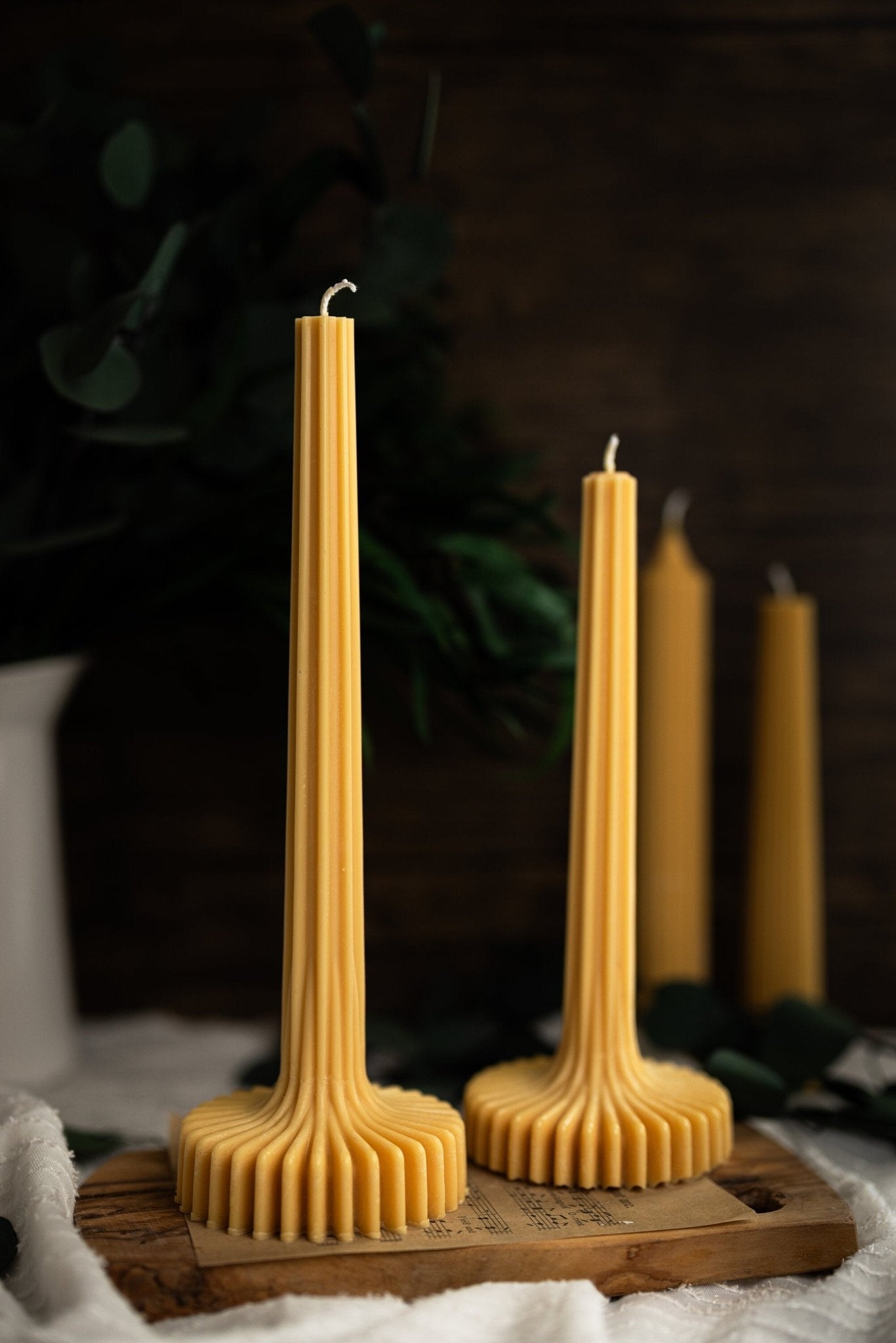 Large Stripe Column Candle , Aesthetic Taper Candle for Home Decor , Tall Pillar Candle