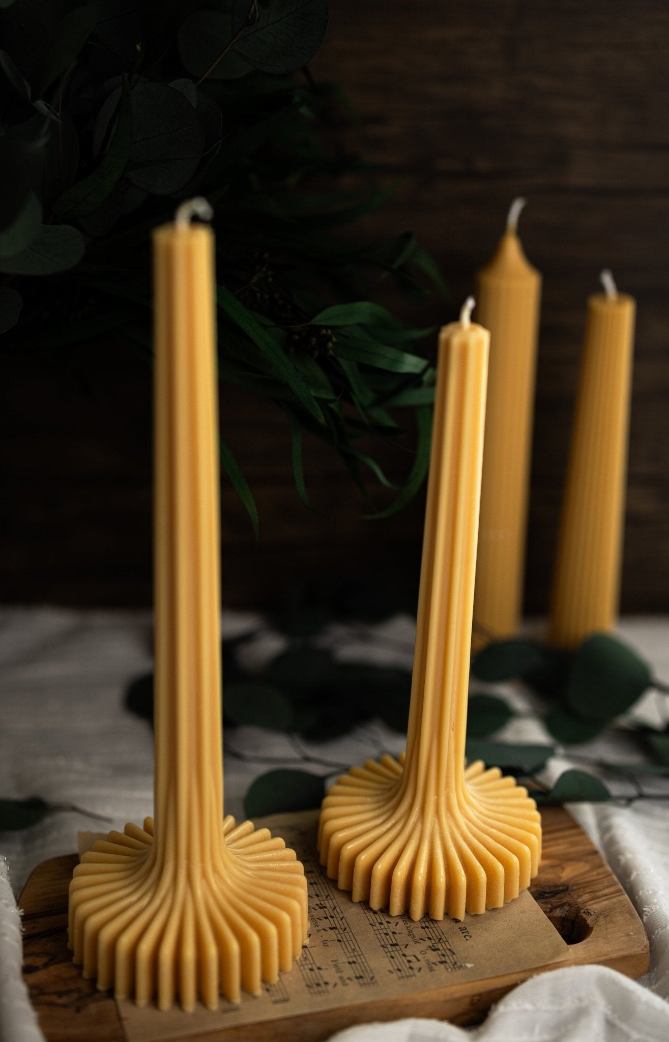 Large Stripe Column Candle , Aesthetic Taper Candle for Home Decor , Tall Pillar Candle