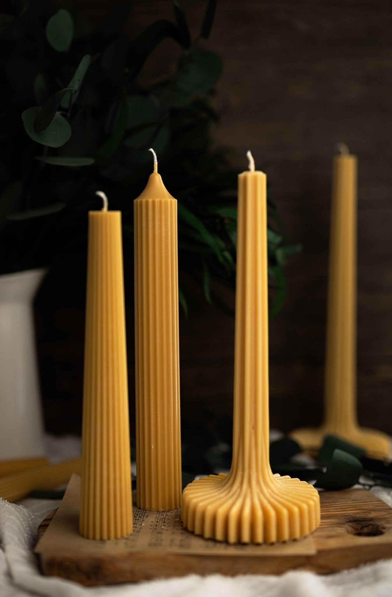 Large Stripe Column Candle , Aesthetic Taper Candle for Home Decor , Tall Pillar Candle