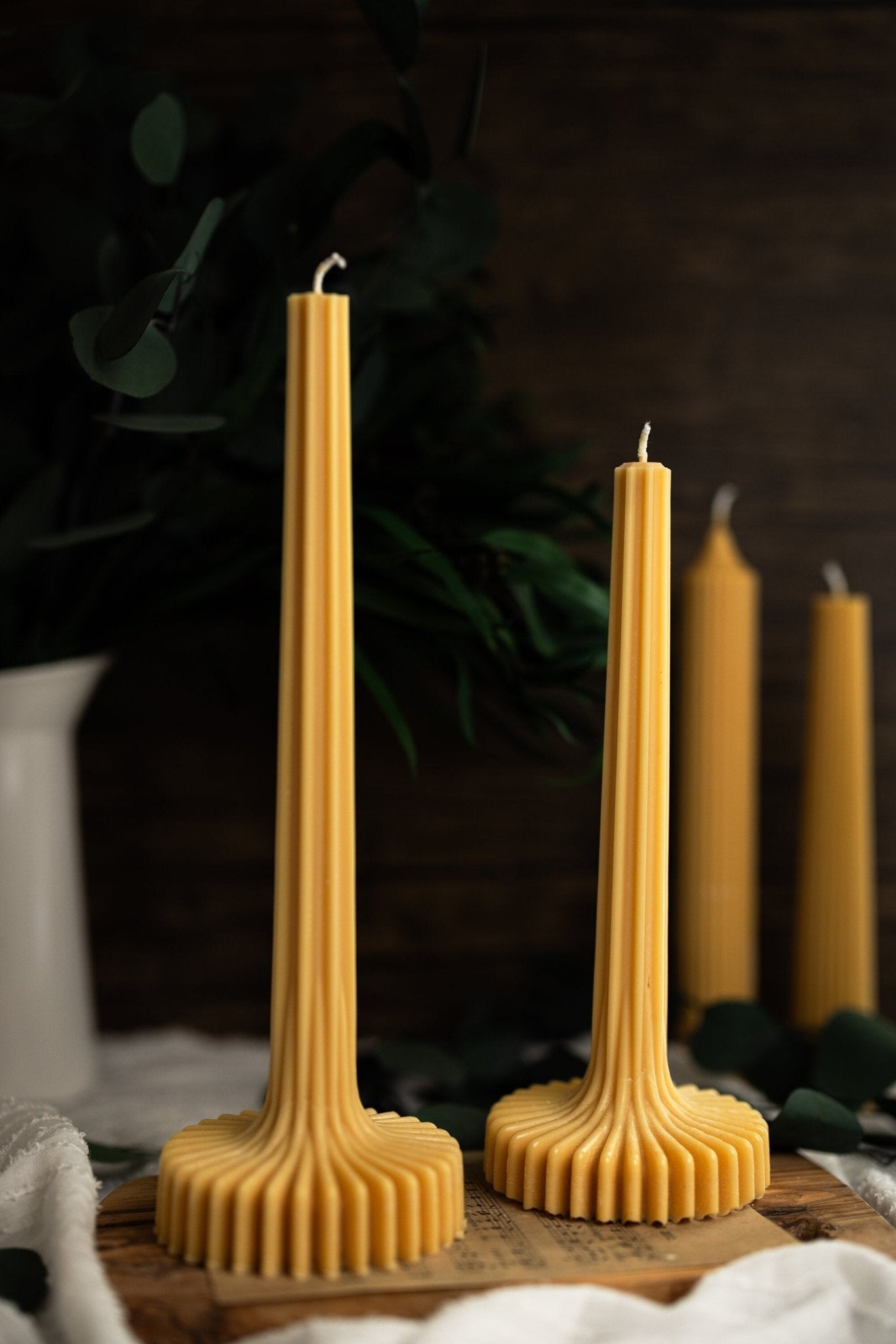 Large Stripe Column Candle , Aesthetic Taper Candle for Home Decor , Tall Pillar Candle