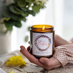 Happy Easter Candle , Personalized Candle ,Easter gift - Easter Wreath Candle Gift.