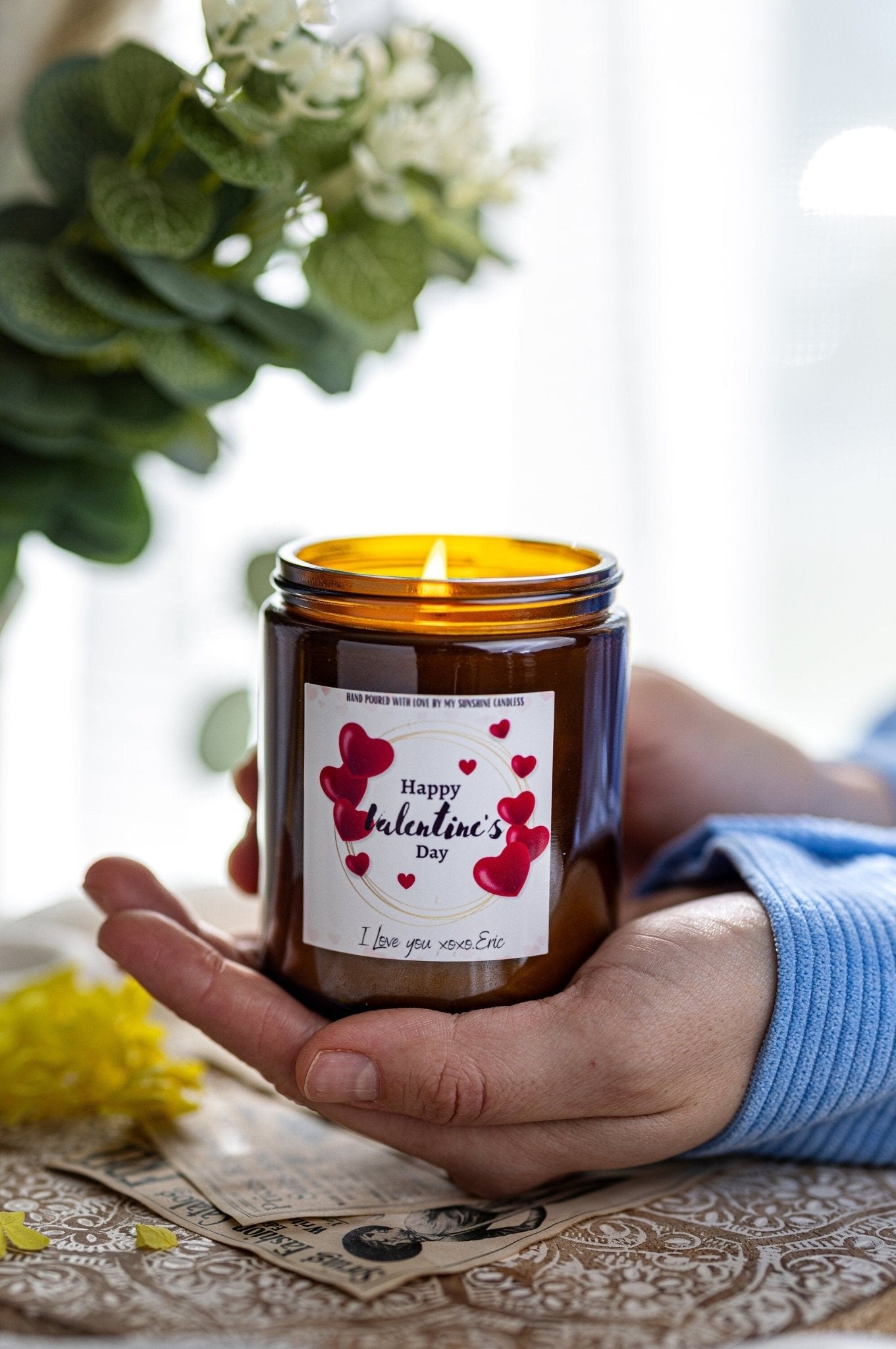 Valentine's Day Candle, Custom Personalized Gift For Husband, Gift For Wife, Vday Valentines Day Gift, I Love You