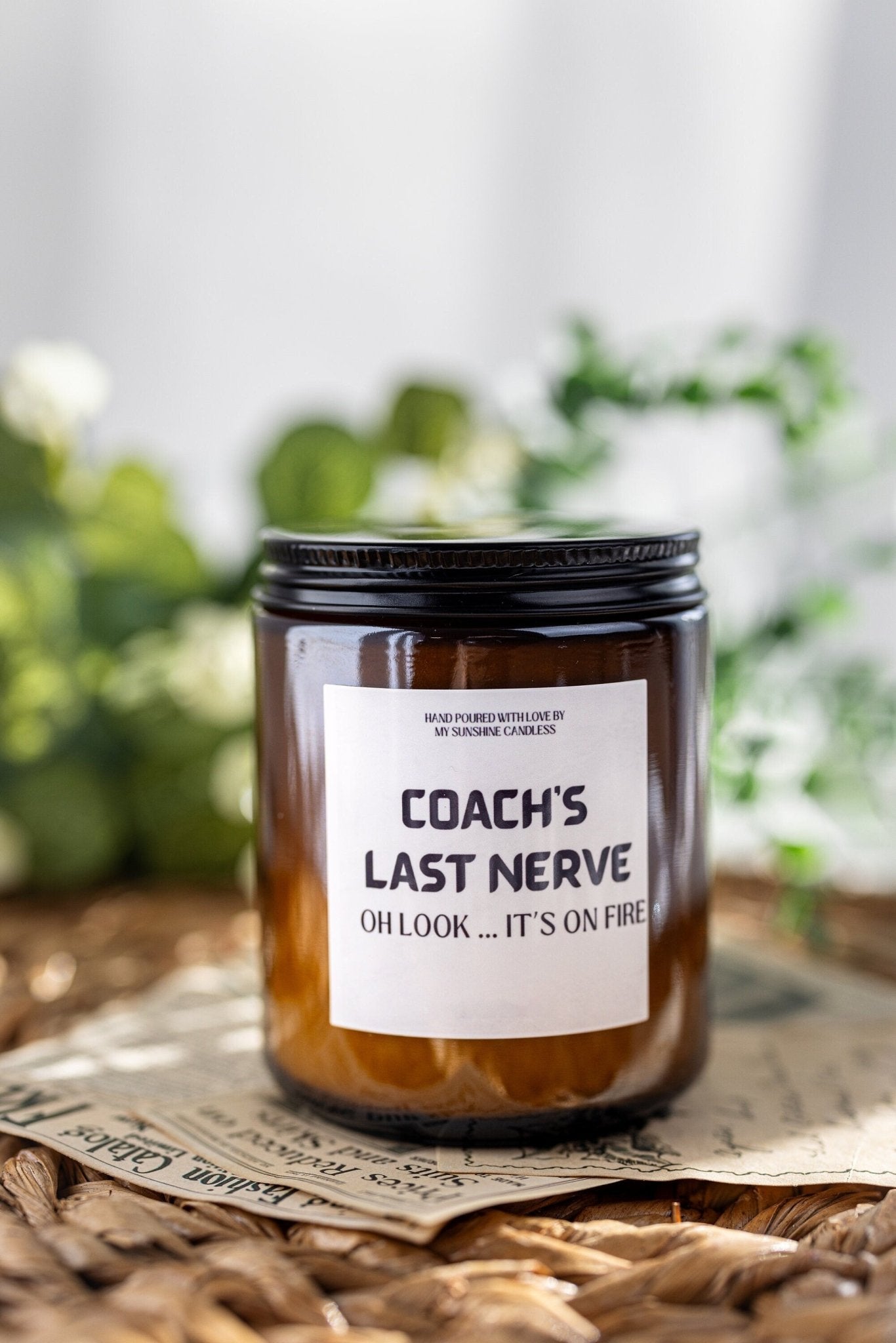 Coach's Last Nerve , OH LOOK IT'S On fire/Coach's Candle , Gift Candles , Candle for him.