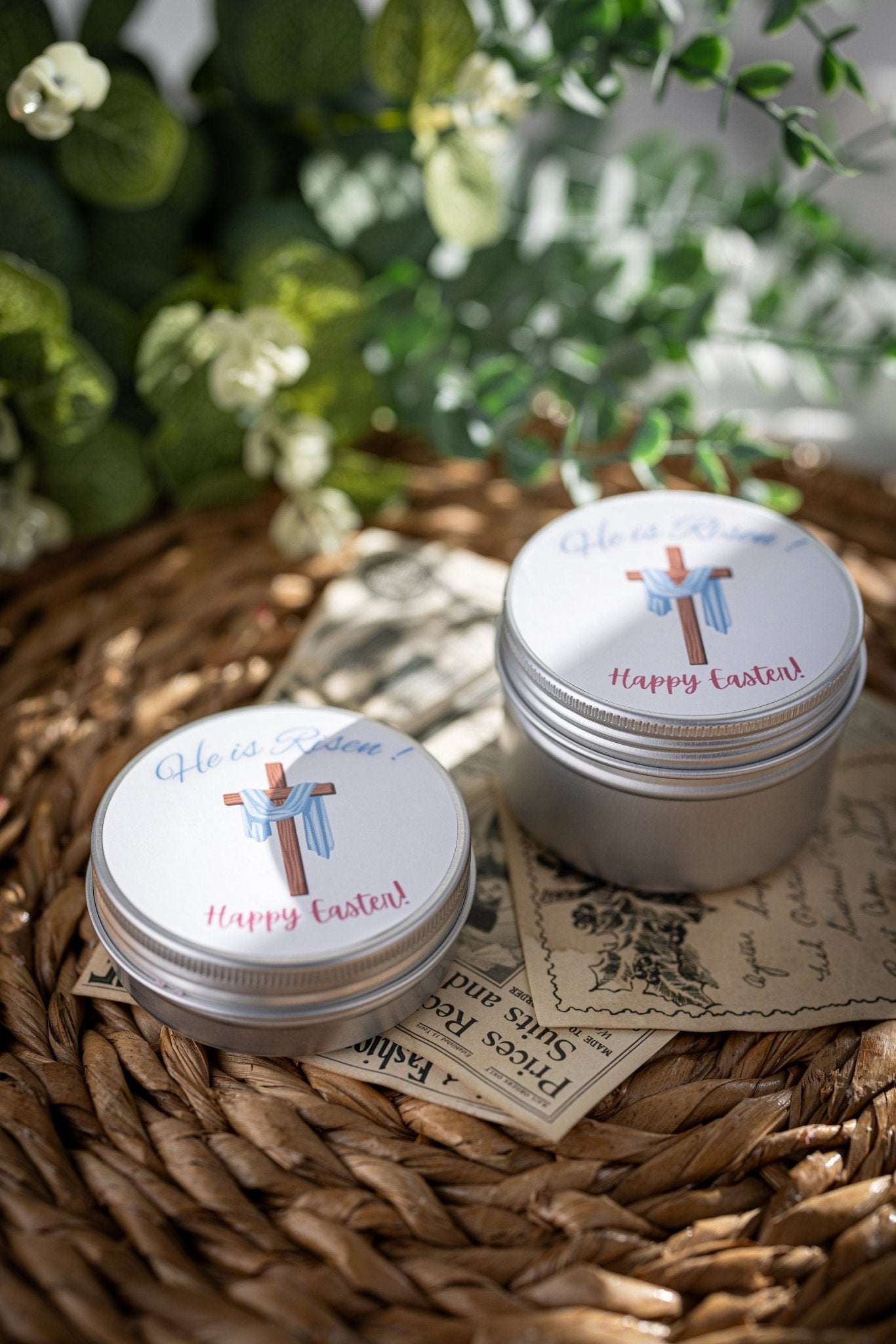 Easter Candle Favors - Happy Easter Favors for Guests, Christian Candle Favor, Bulk Candles, Easter Keepsake, Easter Tins Candle,Easter Gift