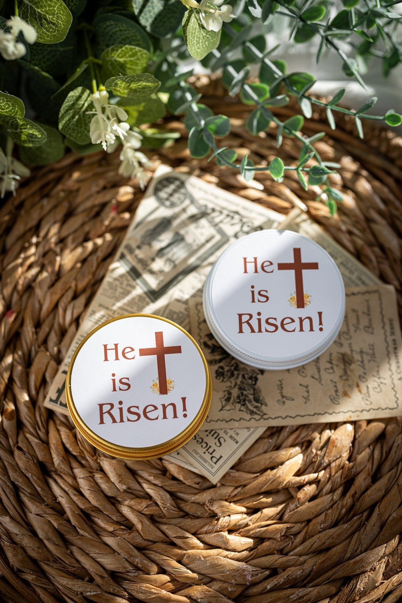 Easter Candle Favors - Happy Easter Favors for Guests, Christian Candle Favor, Bulk Candles, Easter Tins Candle