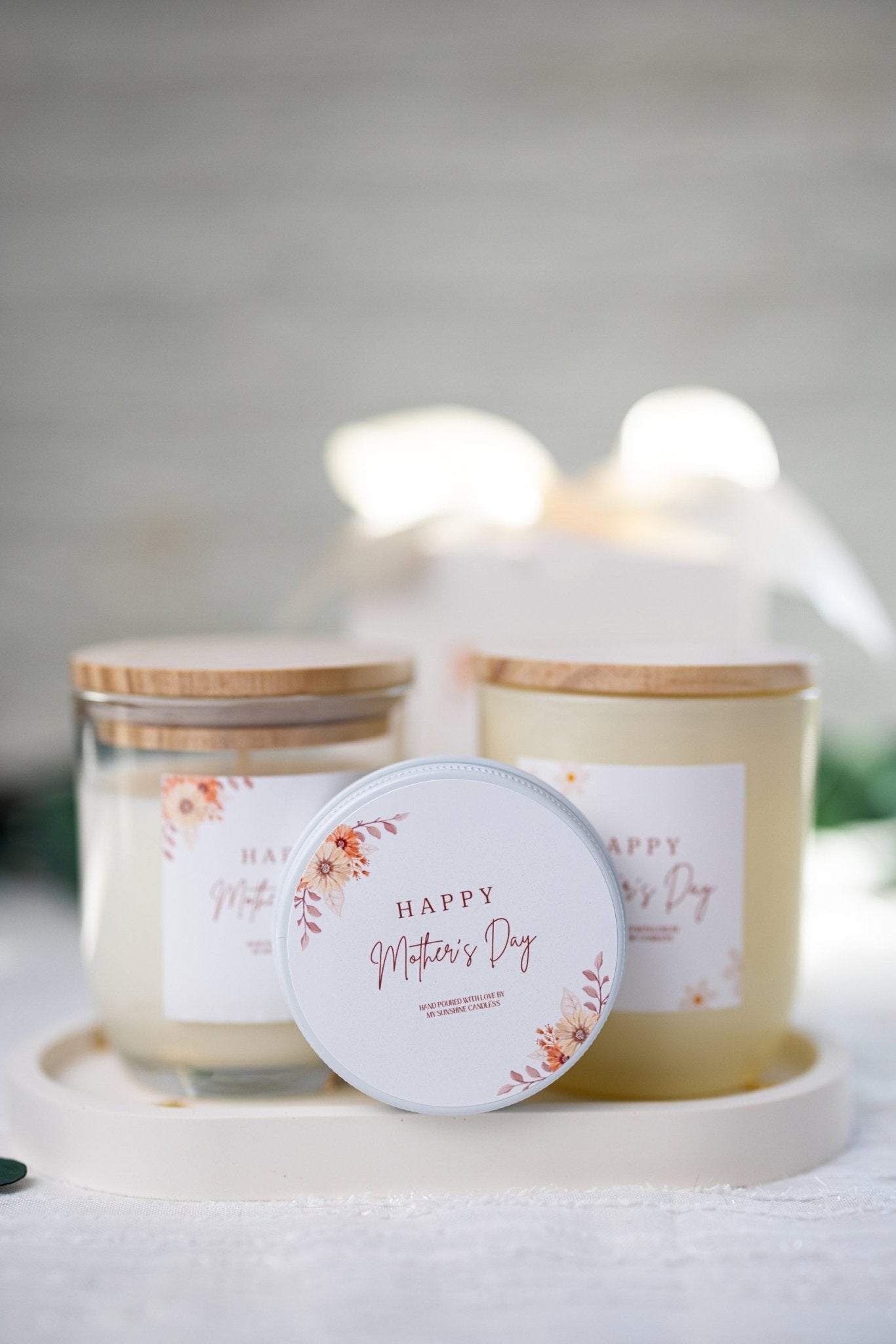 Mother's Day Gift Basket,Candle Gift Set//Personalized Mother's Day Gift,Choose Your Scent,Floral Mother's Day Gift,Gift Trio Set