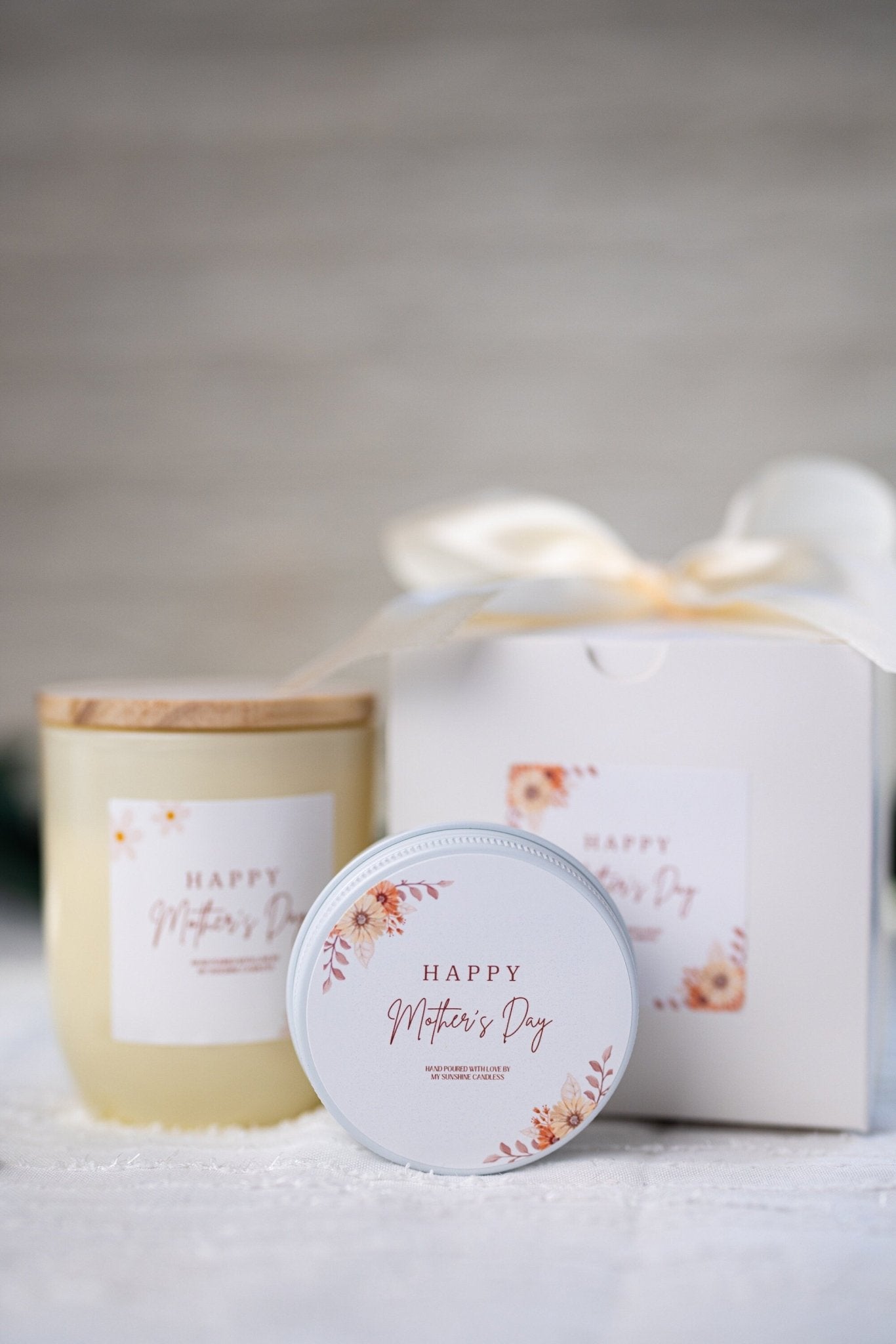 Mother's Day Gift Basket,Candle Gift Set//Personalized Mother's Day Gift,Choose Your Scent,Floral Mother's Day Gift,Gift Trio Set