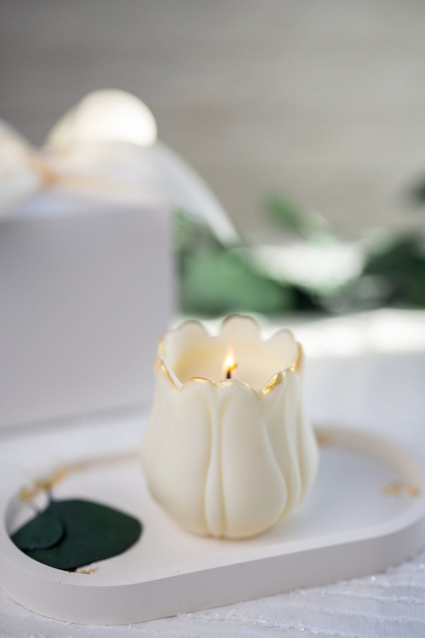 Golden Unique Tulip Candles, Handmade Tulip Candle, Bridesmaid Gift, Wedding Favor, Flower Tulip, Mother's Day Gift, Housewarming Gift