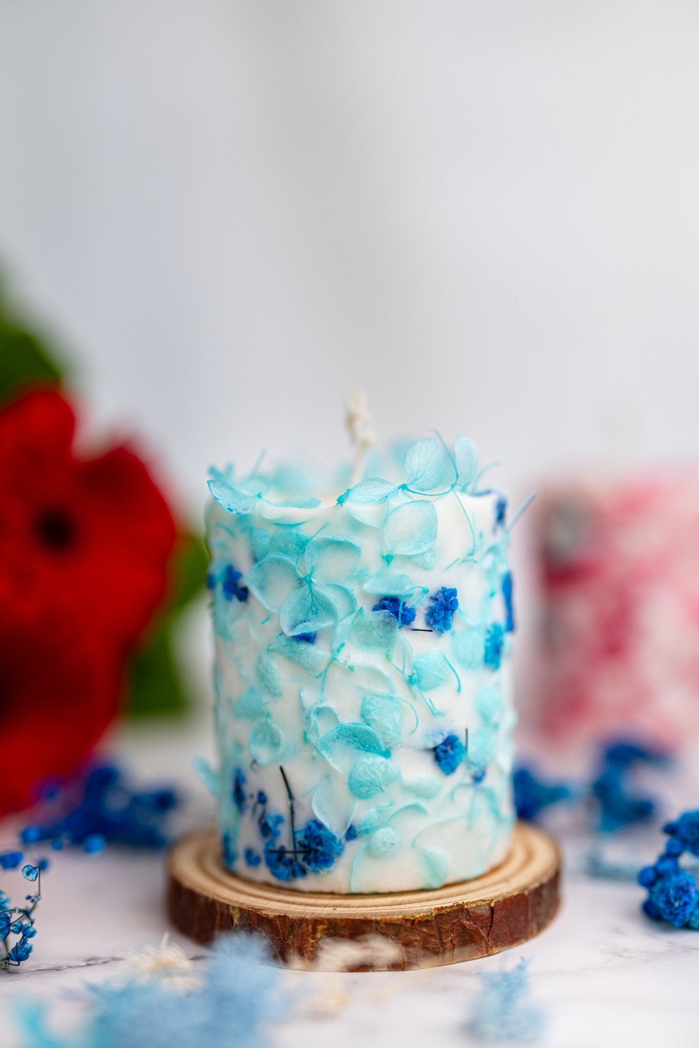 Botanical candle with pressed dried flowers, housewarming gift, best friend gift, floral soy candle, thinking of you gift, table decor