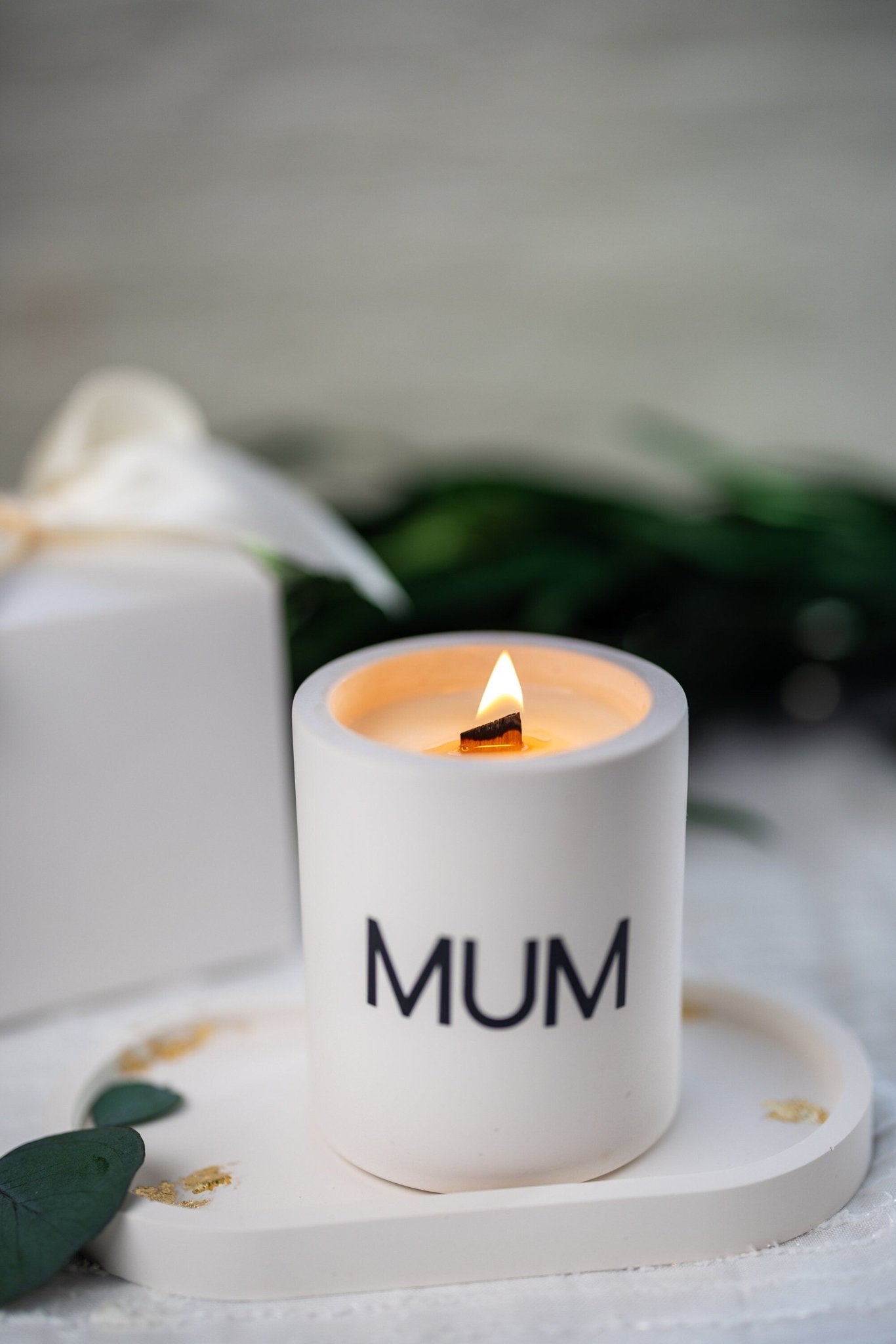 MUM Candle /Scented Soy Candle /Wood Wick Candle/ Jasmine Resin Jar