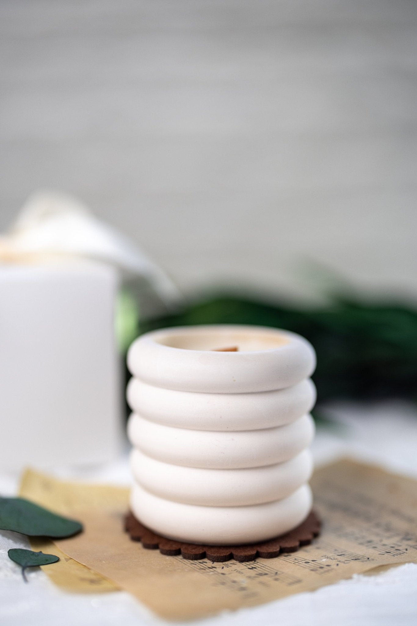 Cloud Jar/Jesmonite Resin Candle Jar /Scented Soy Candle/Handmade Jars/Wood Wick Candles