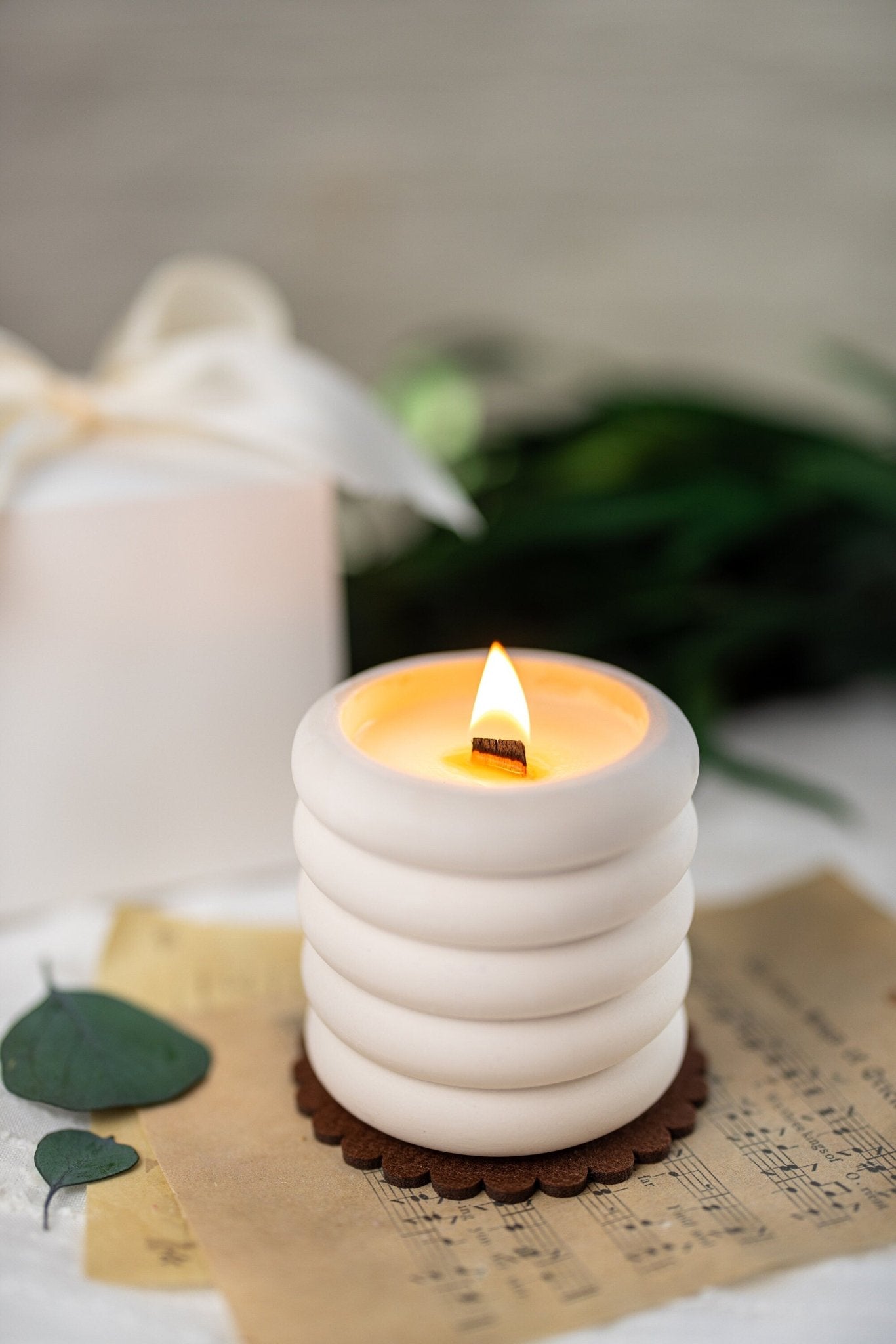 Cloud Jar/Jesmonite Resin Candle Jar /Scented Soy Candle/Handmade Jars/Wood Wick Candles