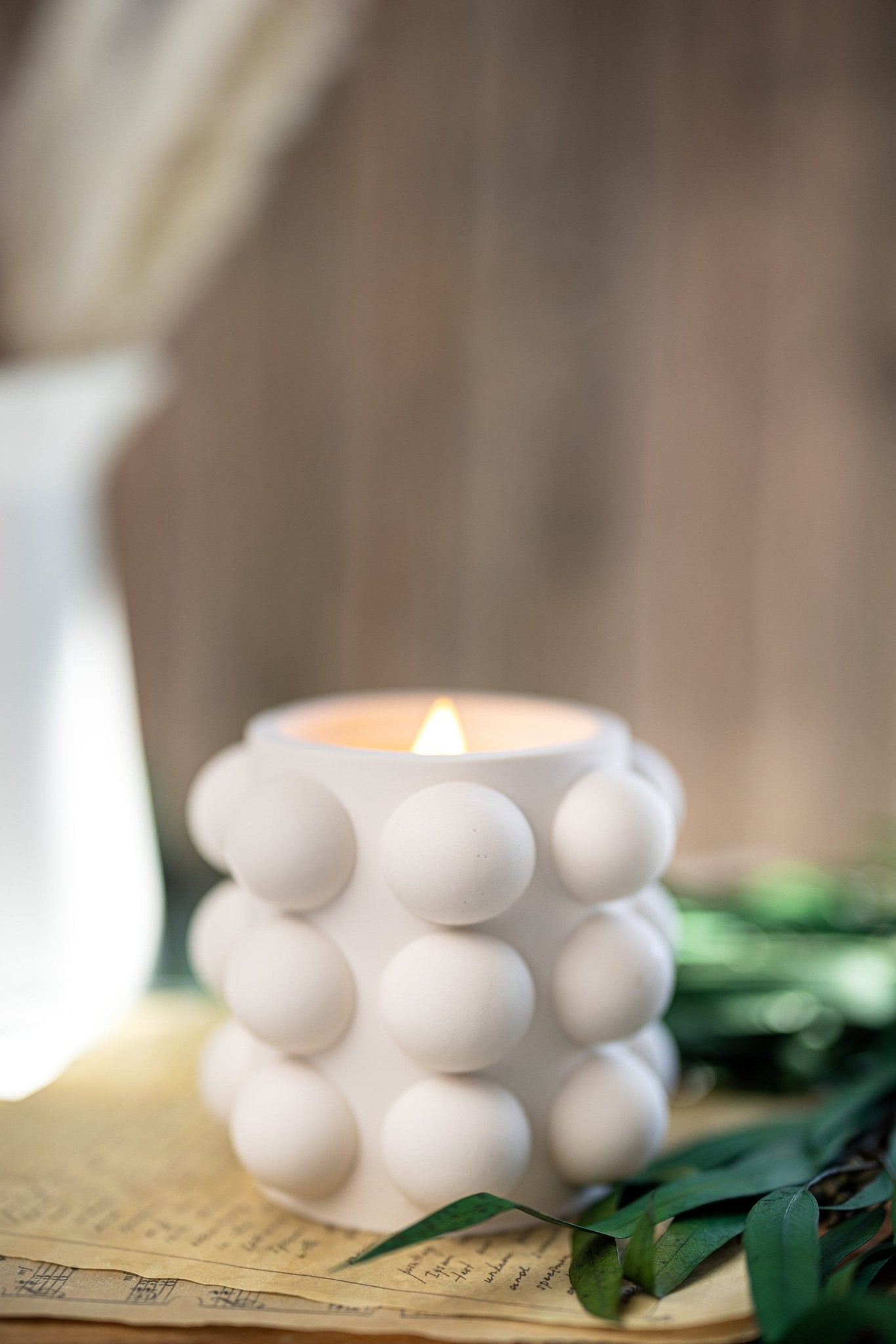 Bubble  Jar/Jesmonite Resin Candle Jar /Scented Soy Candle/Handmade Jars/Wood Wick Candles