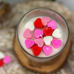 Falling Hearts Jar Candle | Heart Wax Melts | Valentines Day Candle | Love Candle | Heart Candle | Soy Candle | Handmade Candle | Gift Ideas