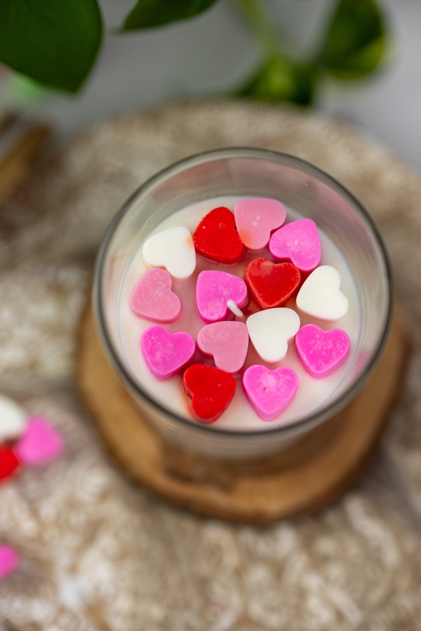 Falling Hearts Jar Candle | Heart Wax Melts | Valentines Day Candle | Love Candle | Heart Candle | Soy Candle | Handmade Candle | Gift Ideas