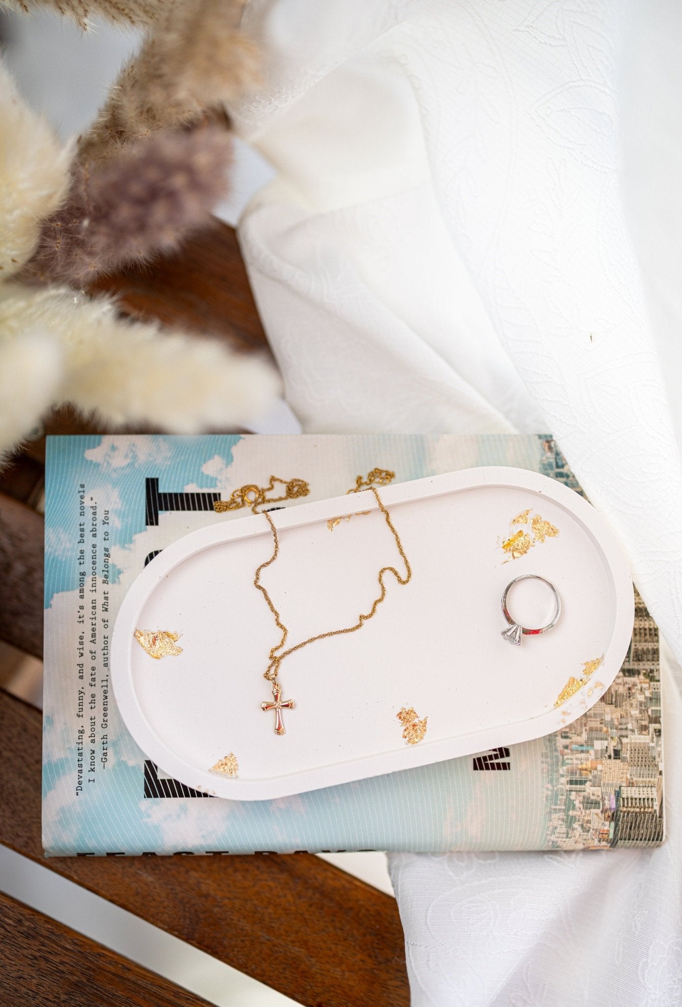 Tray, Bathroom Tray, Oval Tray, Coffee Table Tray, Jewelry Tray, Vanity Tray, Candle Tray, Trinket Tray, Decorative Jesmonite Tray