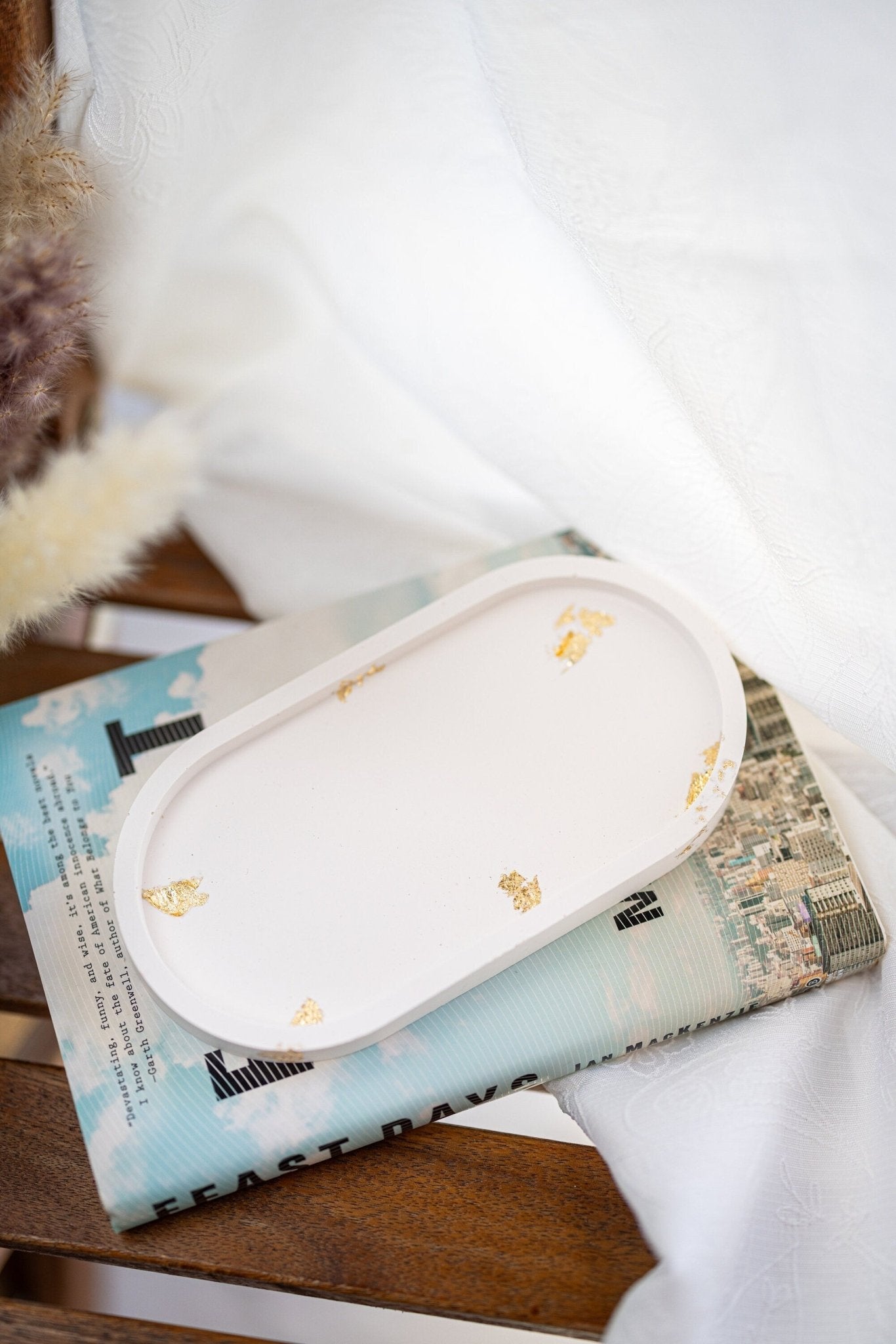 Tray, Bathroom Tray, Oval Tray, Coffee Table Tray, Jewelry Tray, Vanity Tray, Candle Tray, Trinket Tray, Decorative Jesmonite Tray