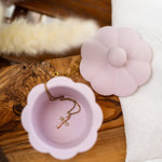 Unique Flower Jesmonite concrete Trinket Jar, Trinket Jar , Flower Jar With LID , Jewelry Box