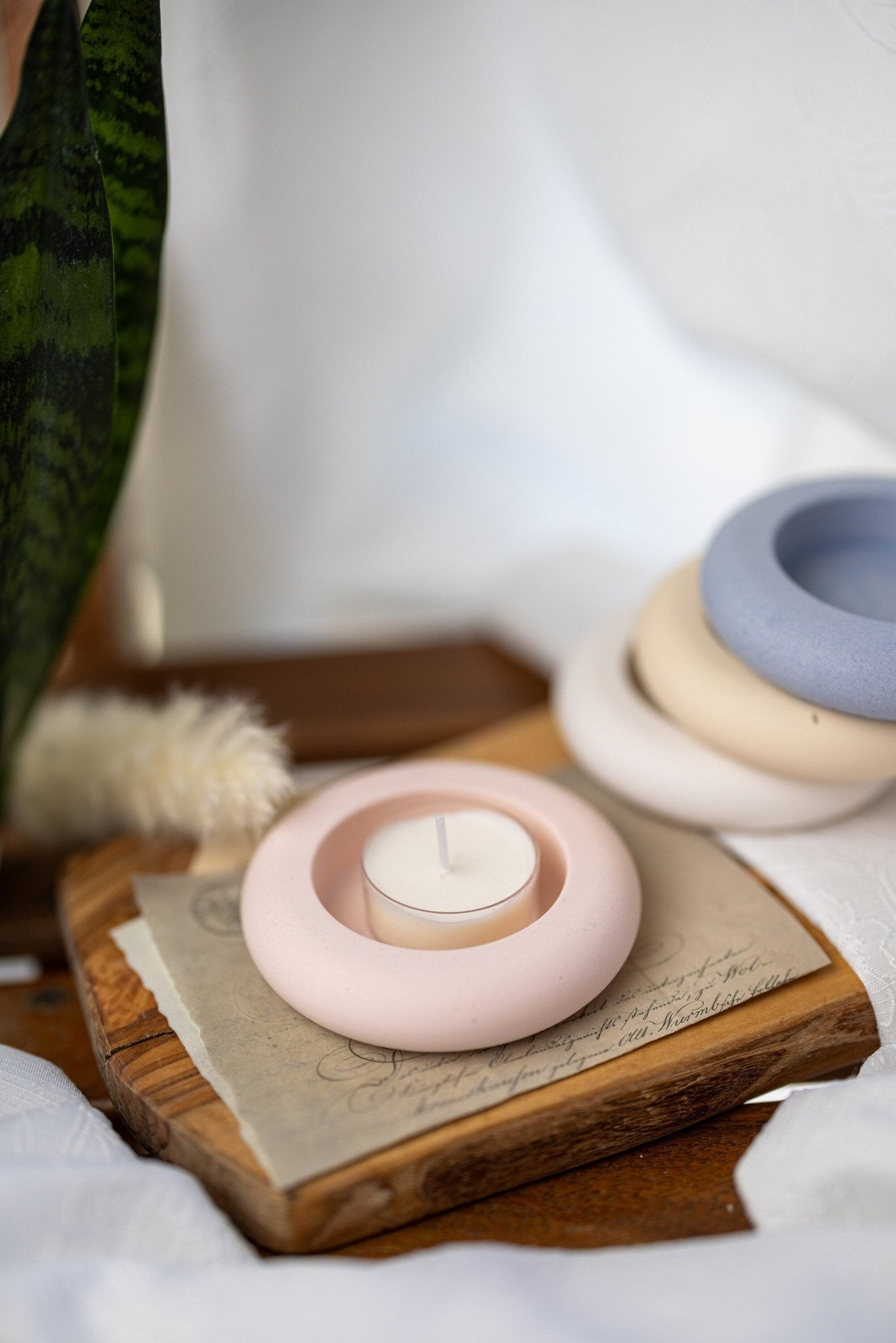 Cute Tea Light Holder, Jesmonite Jar , Home decor, Candle Holder , Round Tea Light Holder