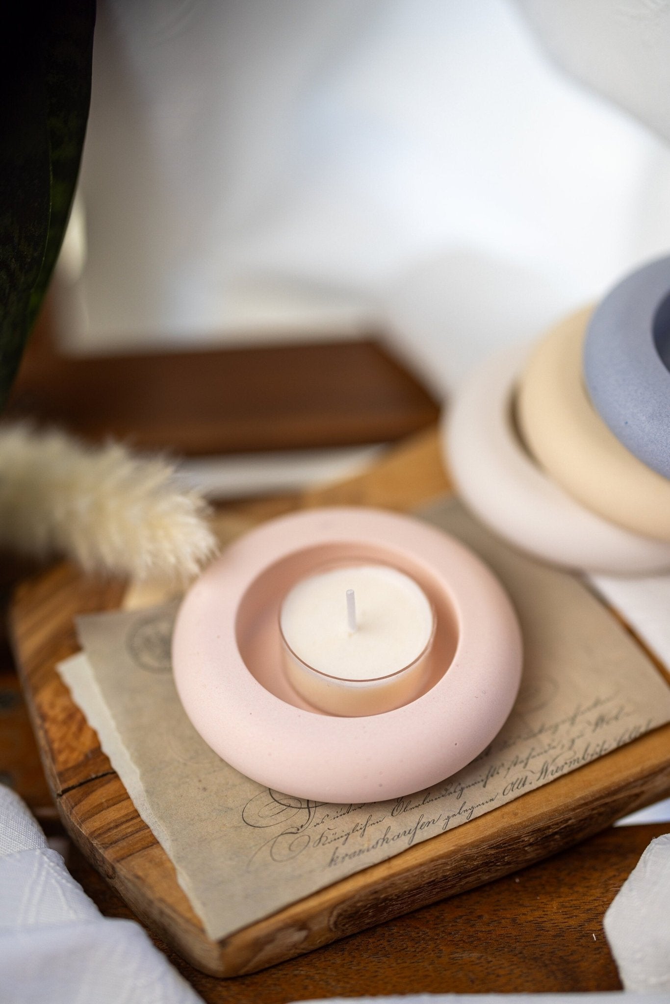 Cute Tea Light Holder, Jesmonite Jar , Home decor, Candle Holder , Round Tea Light Holder