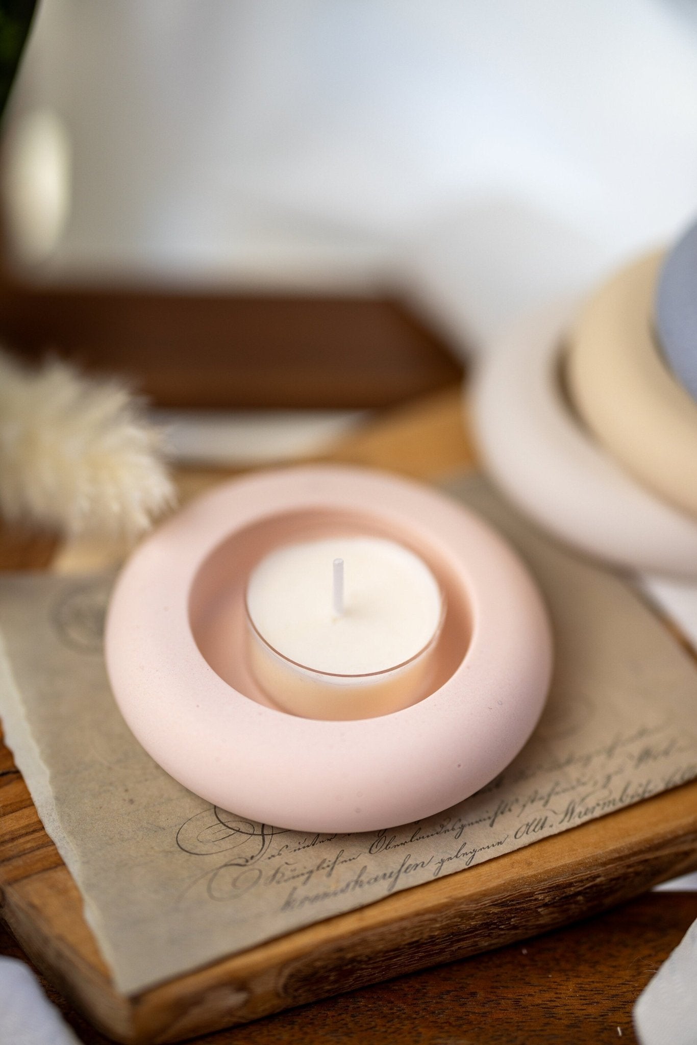 Cute Tea Light Holder, Jesmonite Jar , Home decor, Candle Holder , Round Tea Light Holder