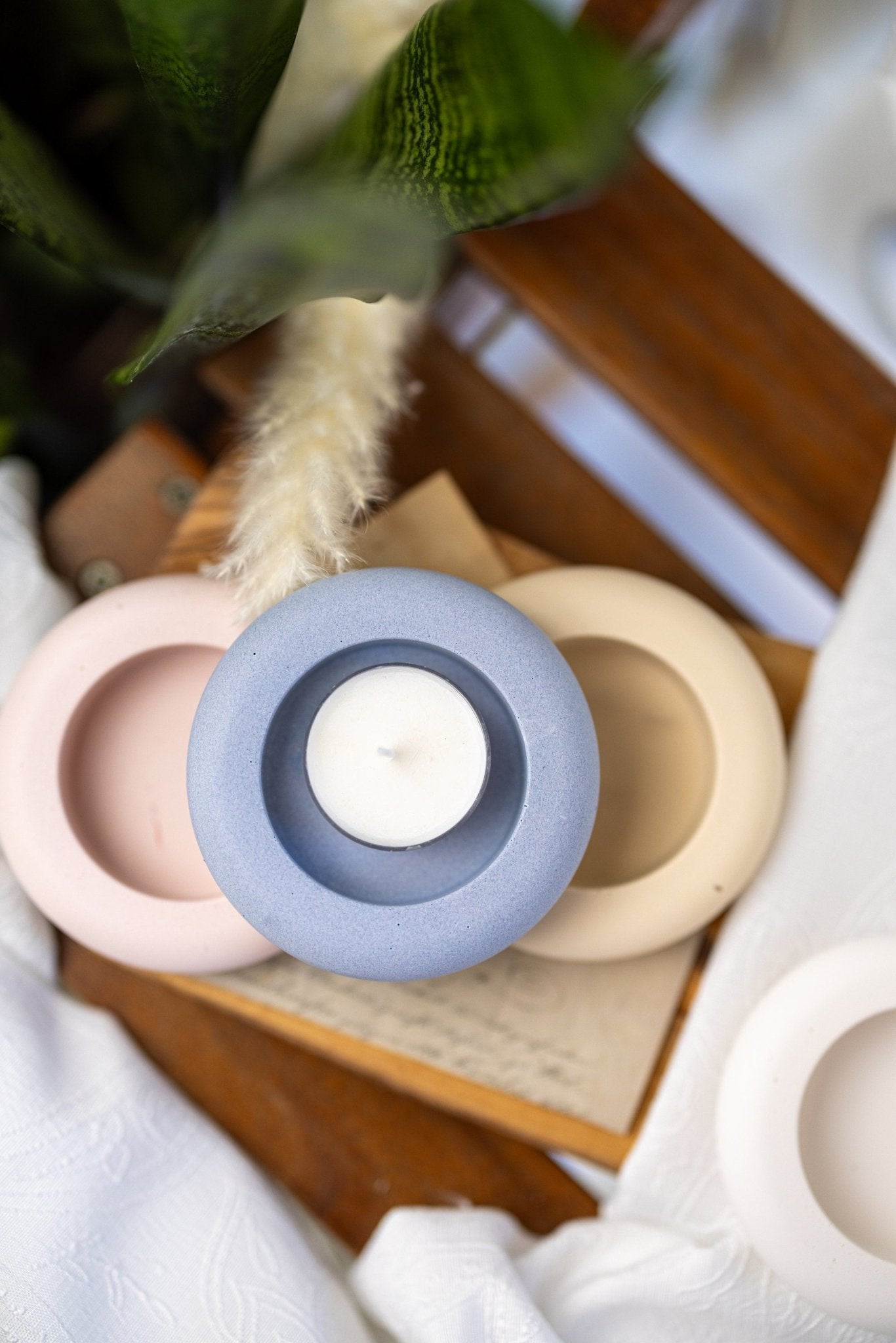 Cute Tea Light Holder, Jesmonite Jar , Home decor, Candle Holder , Round Tea Light Holder