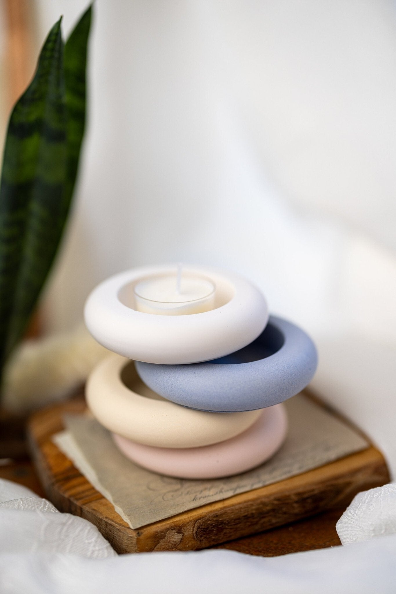 Cute Tea Light Holder, Jesmonite Jar , Home decor, Candle Holder , Round Tea Light Holder