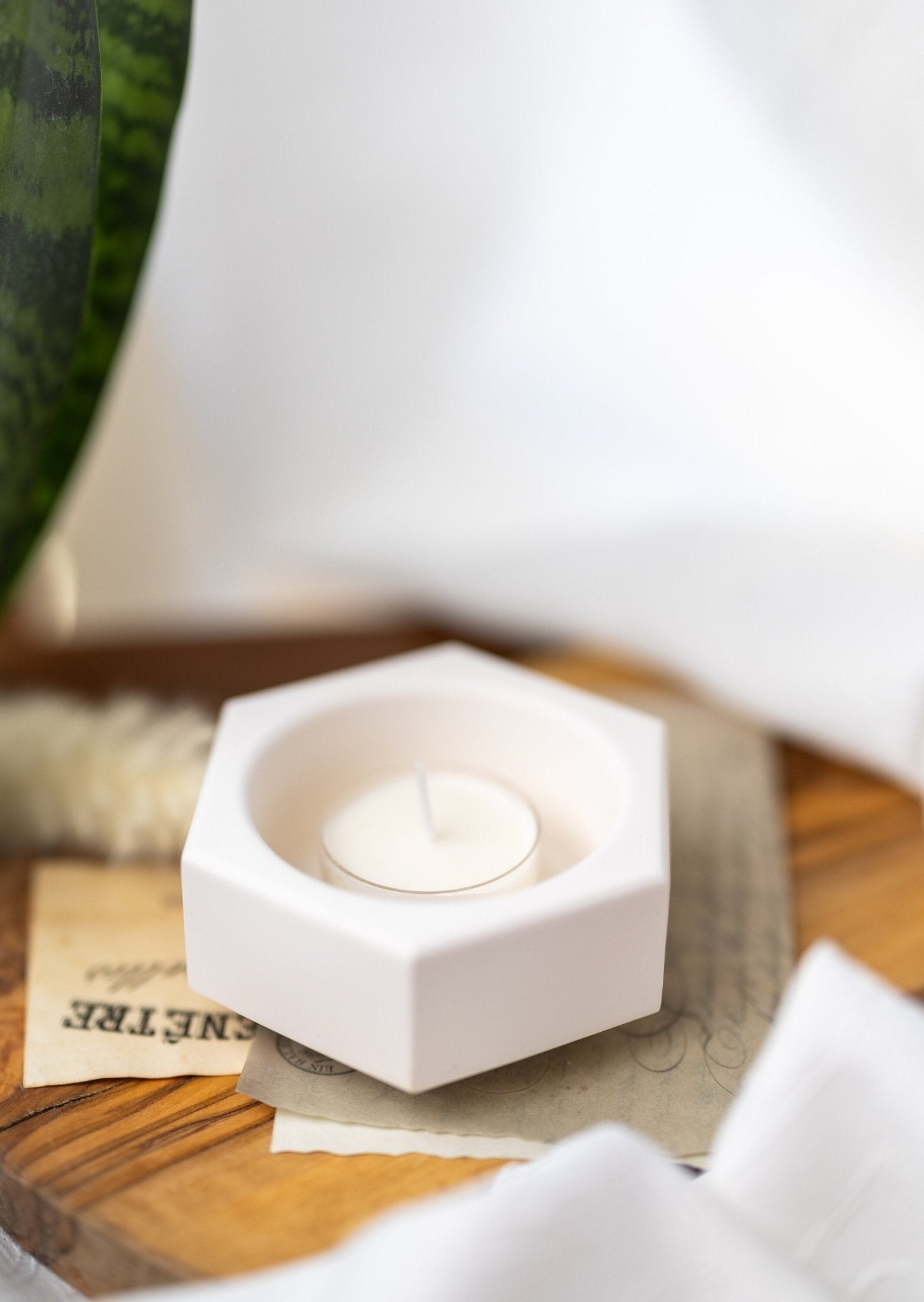 Hexagon Tea light Candle Holder, Candle Holder , Box Decor , Epoxy Decor