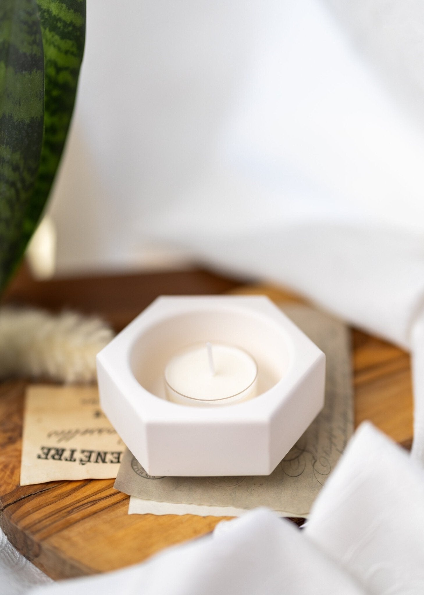 Hexagon Tea light Candle Holder, Candle Holder , Box Decor , Epoxy Decor