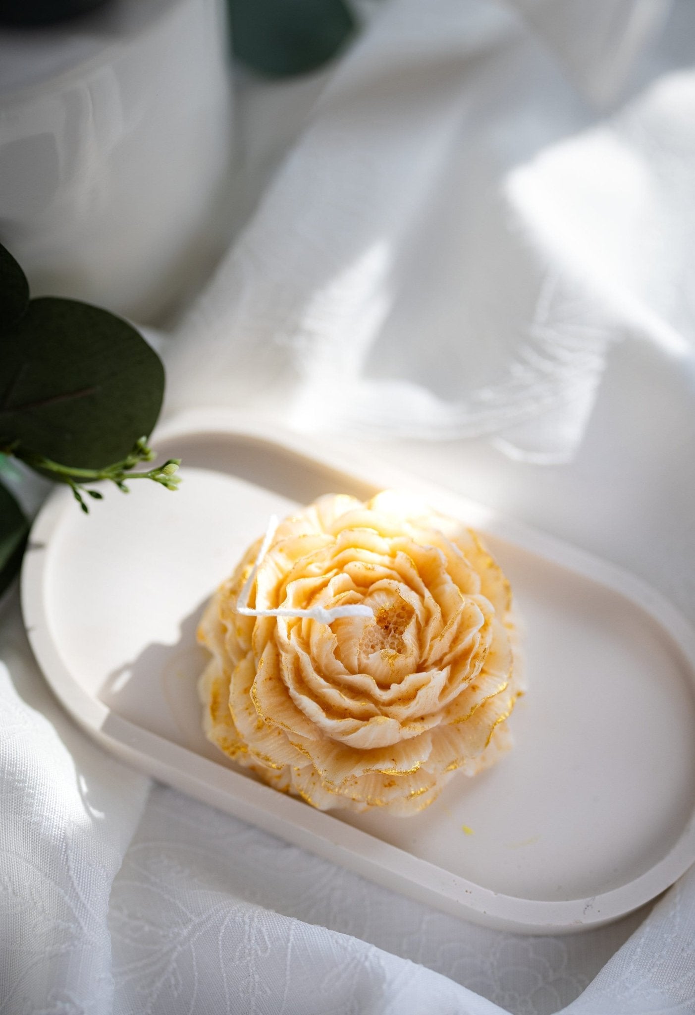 Golden Peony Candle, Soy Wax Candle,Birthday Gift, Wedding decor, Home decor, Gift for Mom, Handmade Candle,Spring