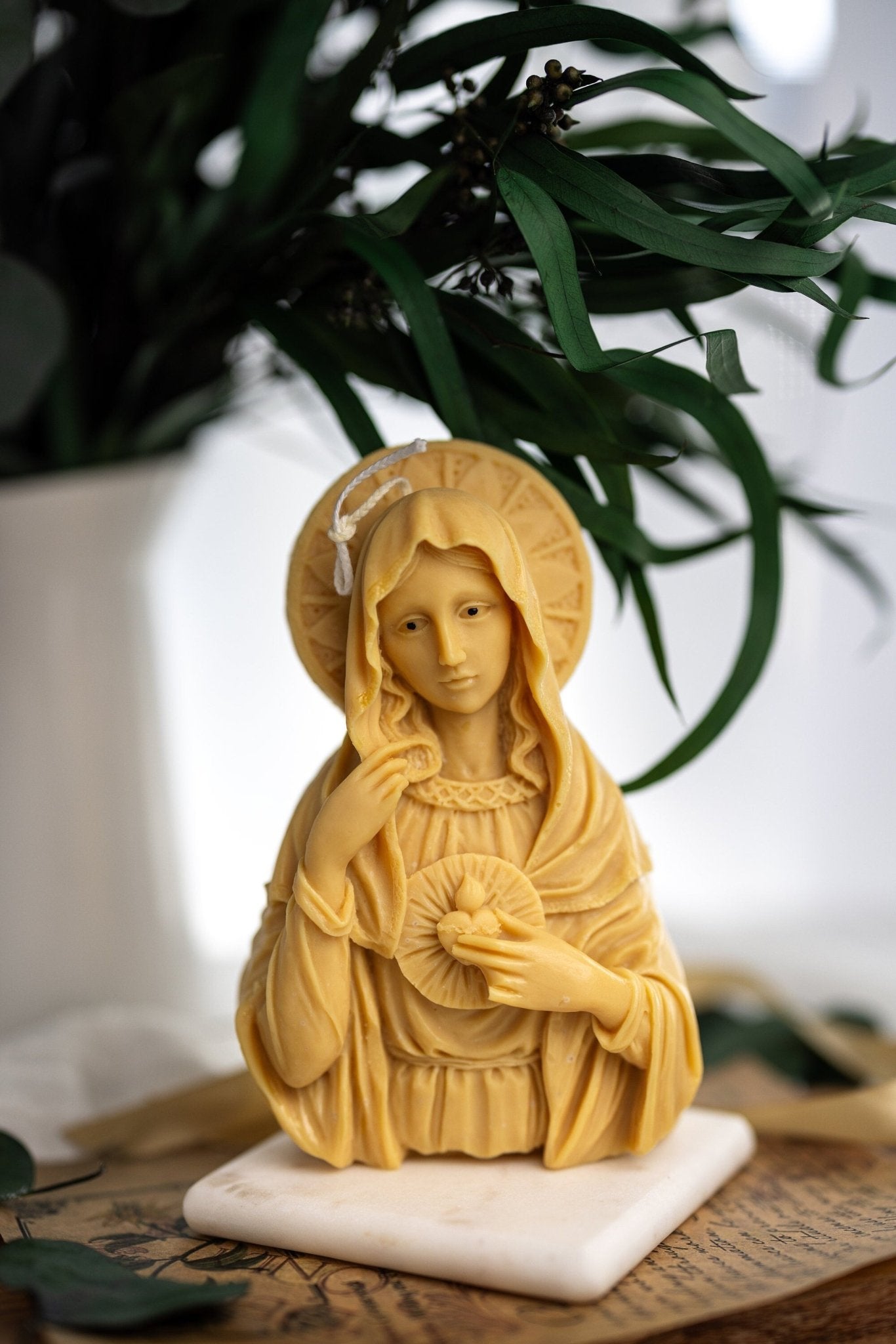 Large Virgin Mary Candle , 100% Soy Wax , 6in Candle