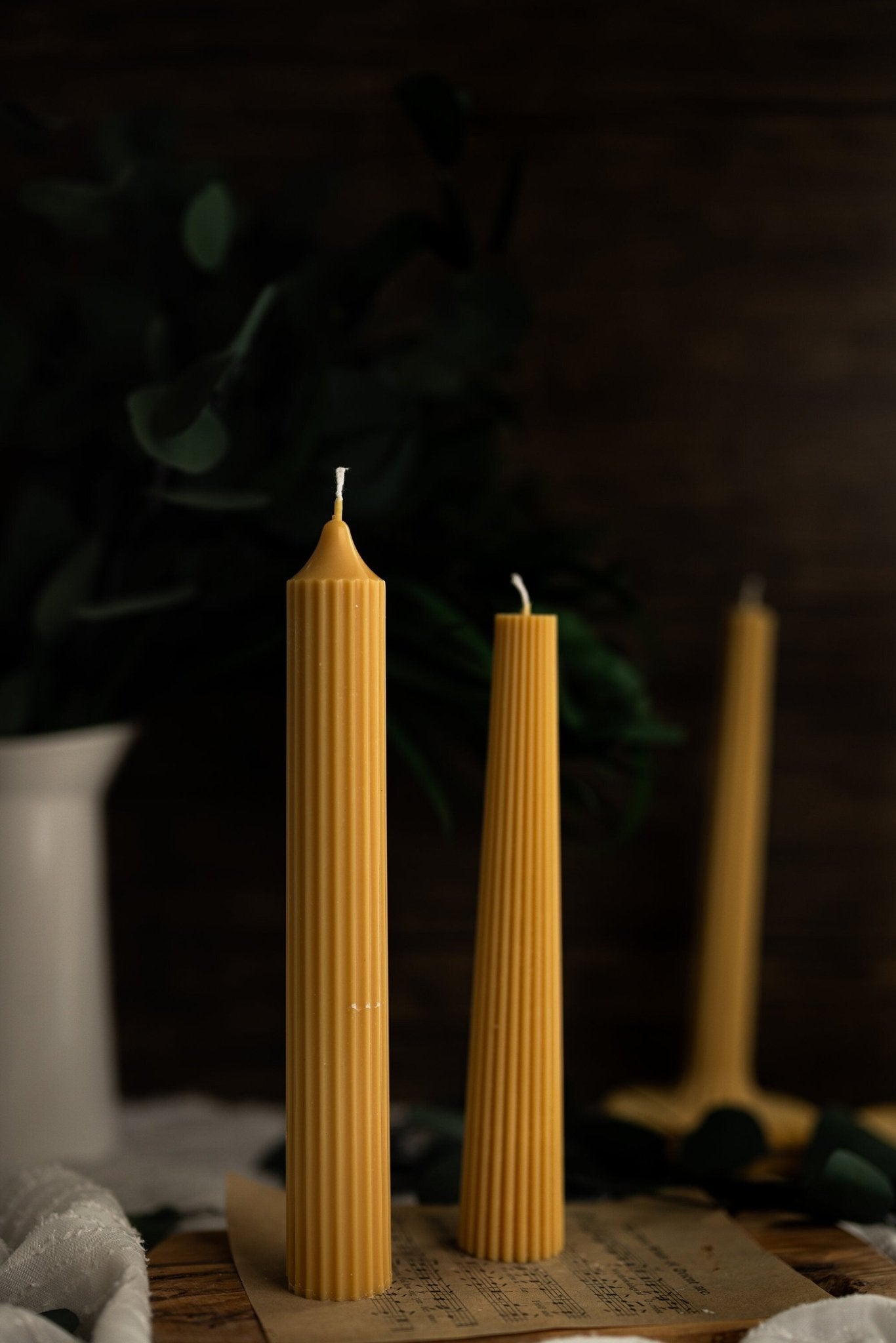 Ribbed Pillar Candle, Greko Column Ribbed Candles, Dinner Table Candle, Dinner Candle, Decorative Candle, Marble Candle