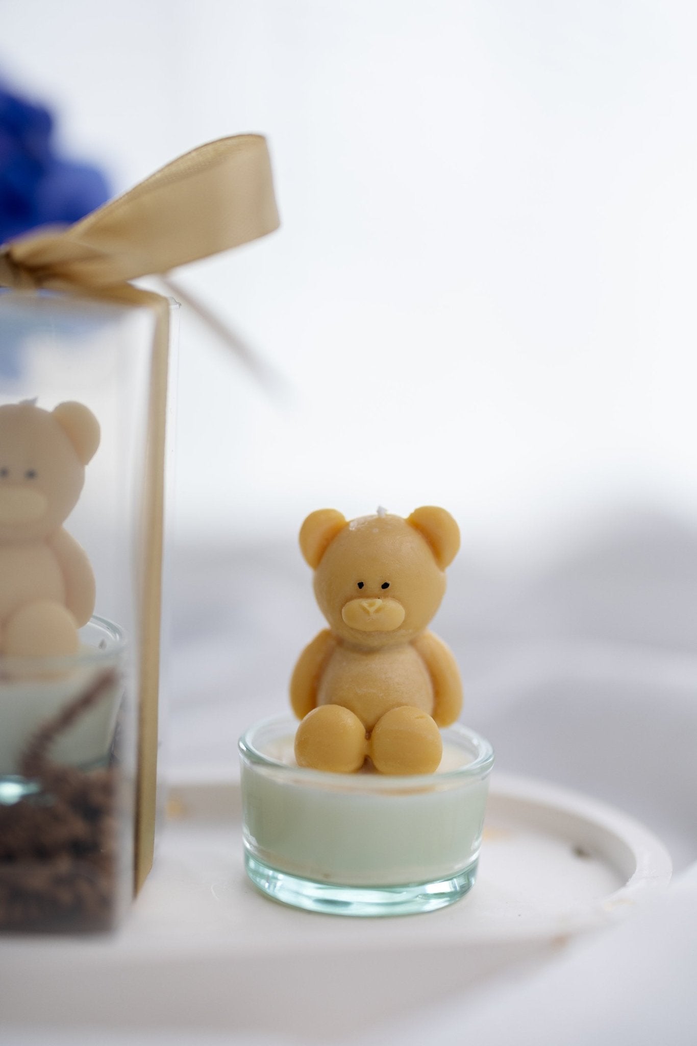 Mini Teddy Bear Candle Favors , Perfect for Bear Parties , Mimi Bear Candles for Baby Showers & Birthdays