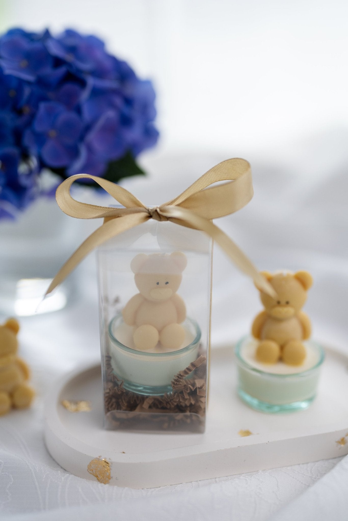 Mini Teddy Bear Candle Favors , Perfect for Bear Parties , Mimi Bear Candles for Baby Showers & Birthdays