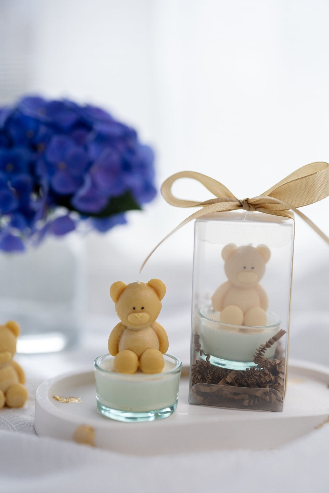 Mini Teddy Bear Candle Favors , Perfect for Bear Parties , Mimi Bear Candles for Baby Showers & Birthdays