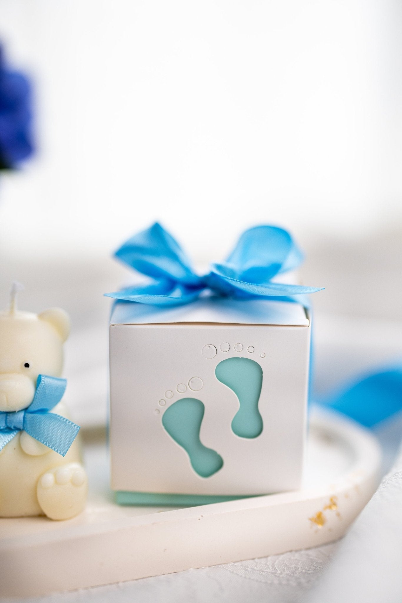 Personalized Candle Tag Gift/Cute Teddy Bear Candle/ Event Favors , Baby Shower Box and Candle