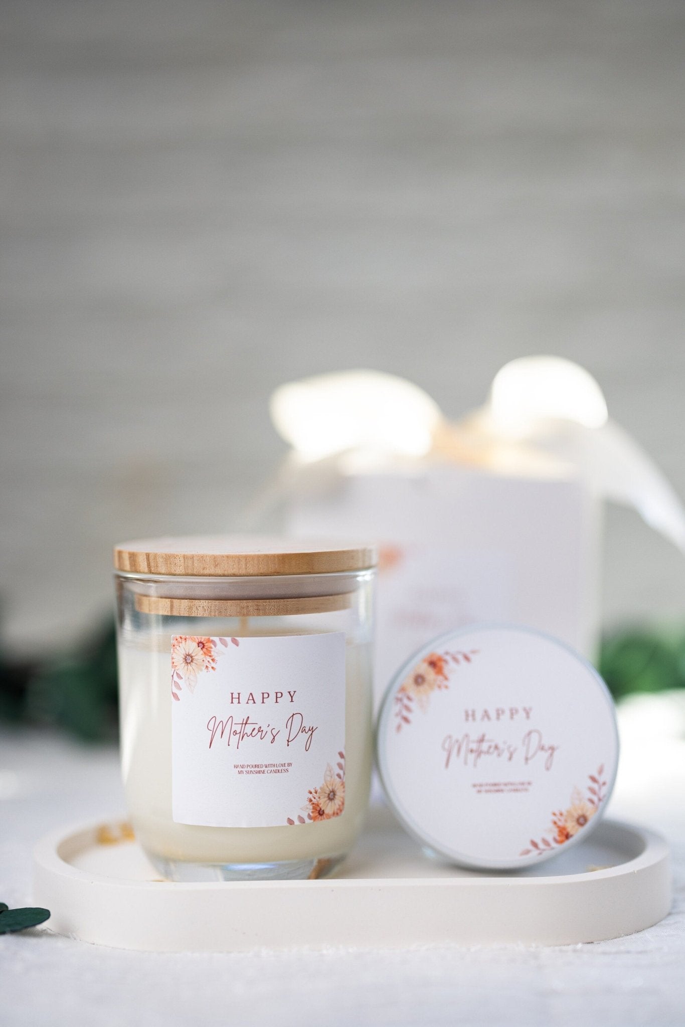 Mother's Day Gift Basket,Candle Gift Set//Personalized Mother's Day Gift,Choose Your Scent,Floral Mother's Day Gift,Gift Trio Set
