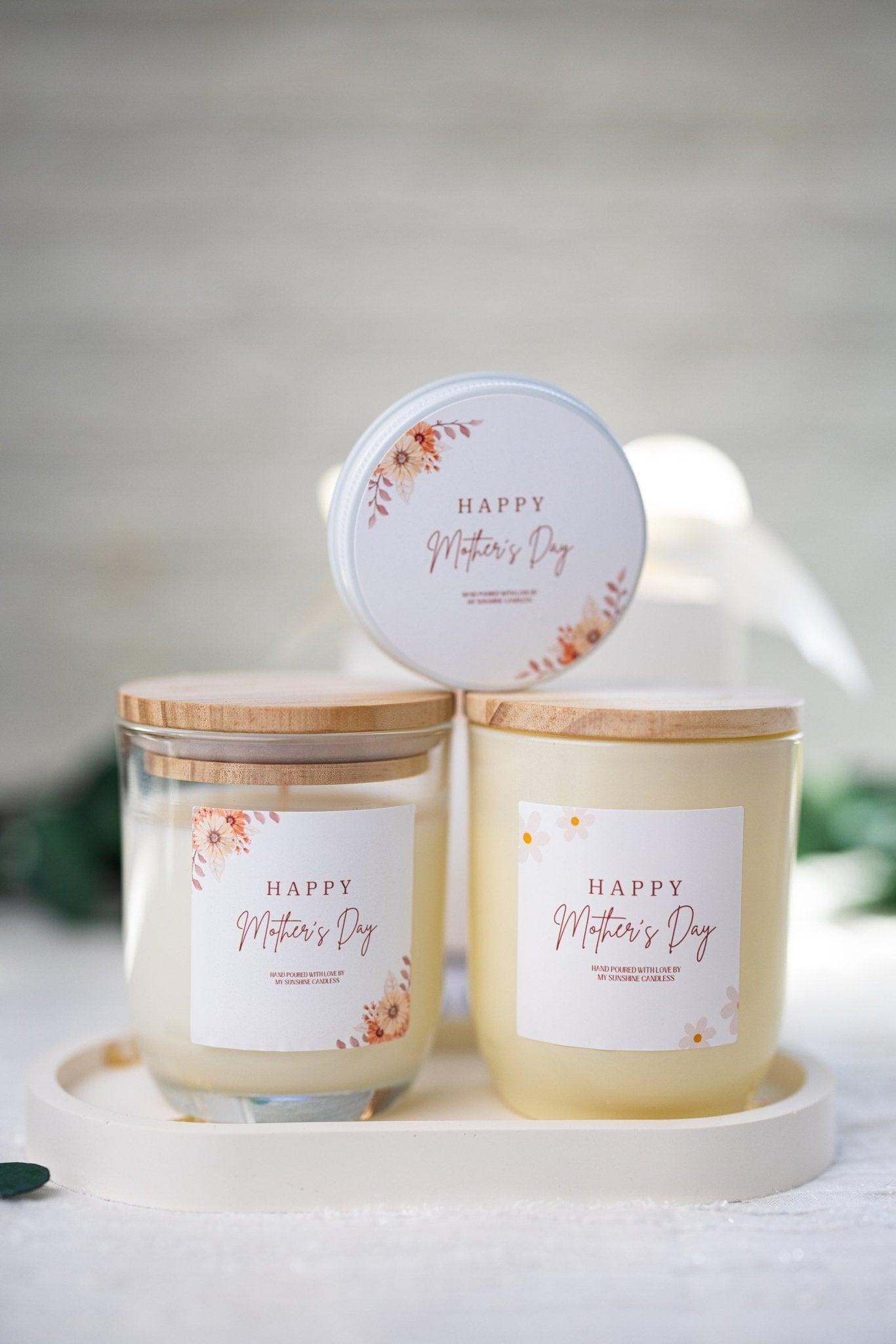 Mother's Day Gift Basket,Candle Gift Set//Personalized Mother's Day Gift,Choose Your Scent,Floral Mother's Day Gift,Gift Trio Set