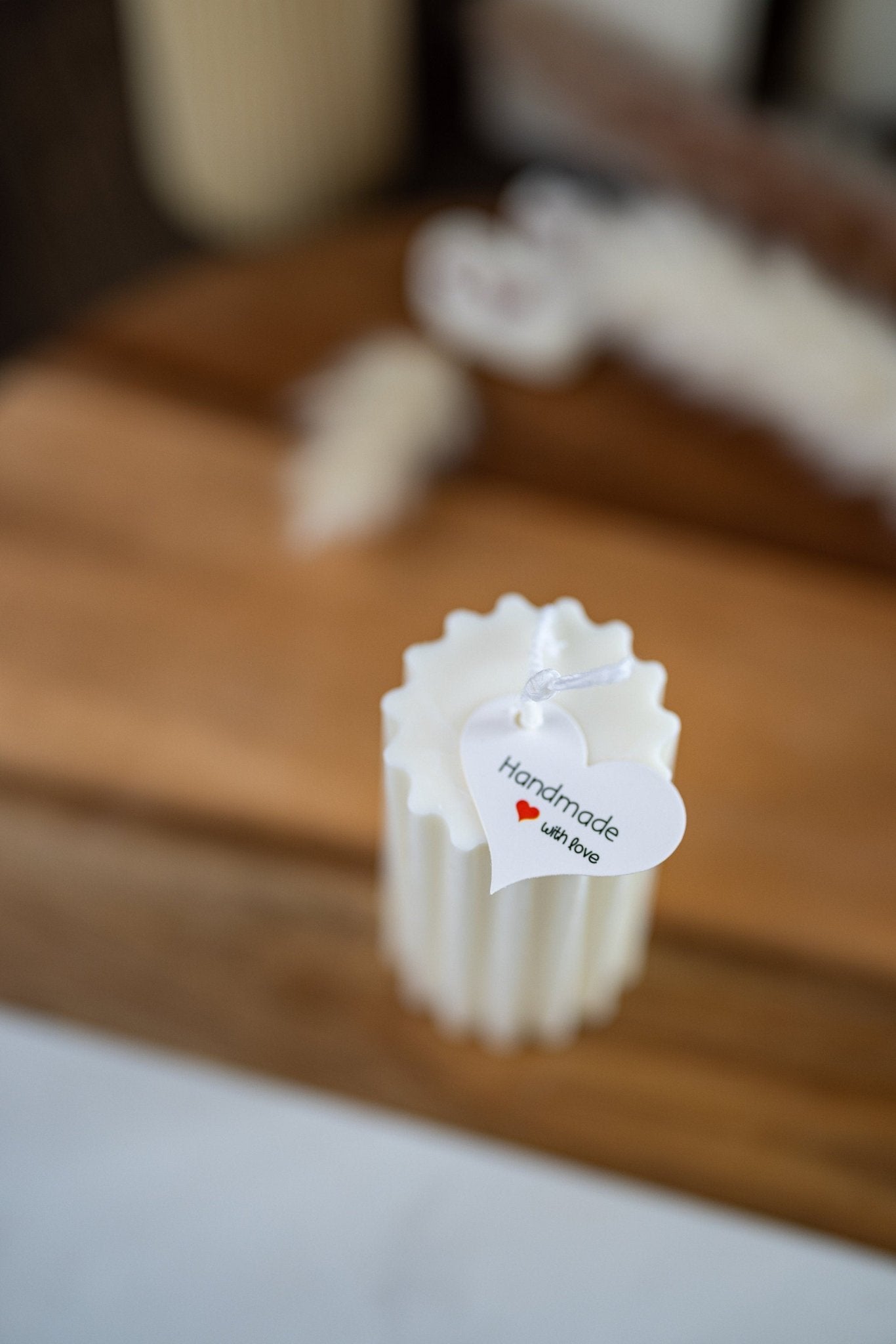 Ribbed Thick Pillar Candle/Scented/Anniversary/Pillar candle/Birthday gift/ Minimalist candle/Easter Decor/Wedding Decor