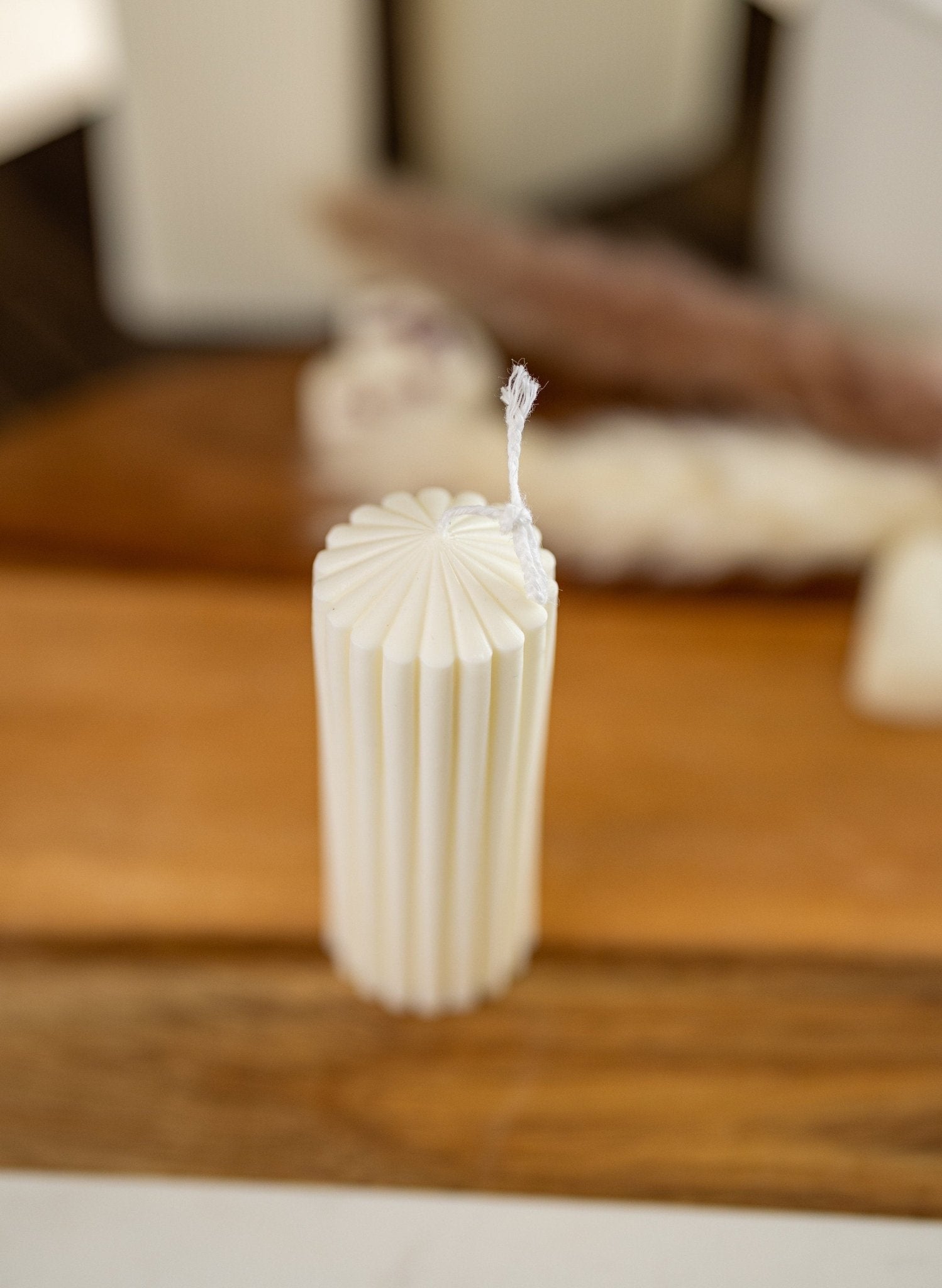 Ribbed Pillar Candle - Modern Geometric Soy Wax, Home Decor, Pick Your Color - MY Sunshine Candless